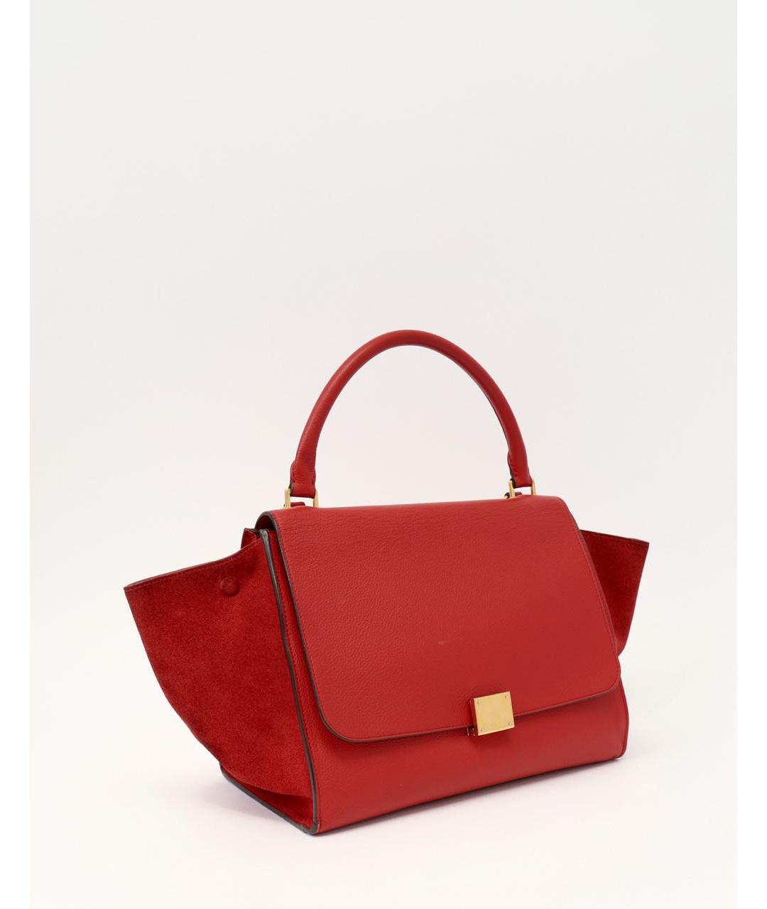 CELINE Красная кожаная сумка с короткими ручками, фото 3