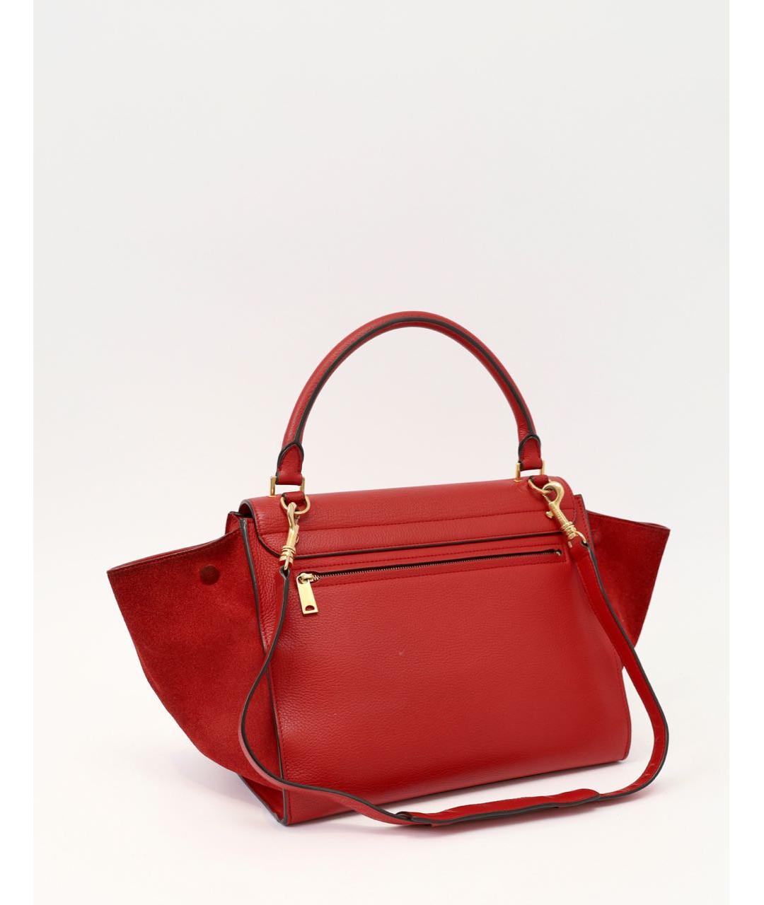 CELINE Красная кожаная сумка с короткими ручками, фото 4