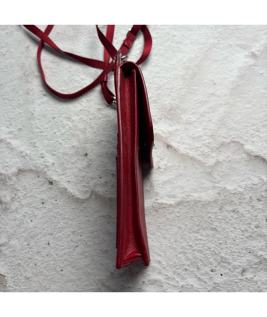 PRADA Красная кожаная сумка через плечо, фото 7