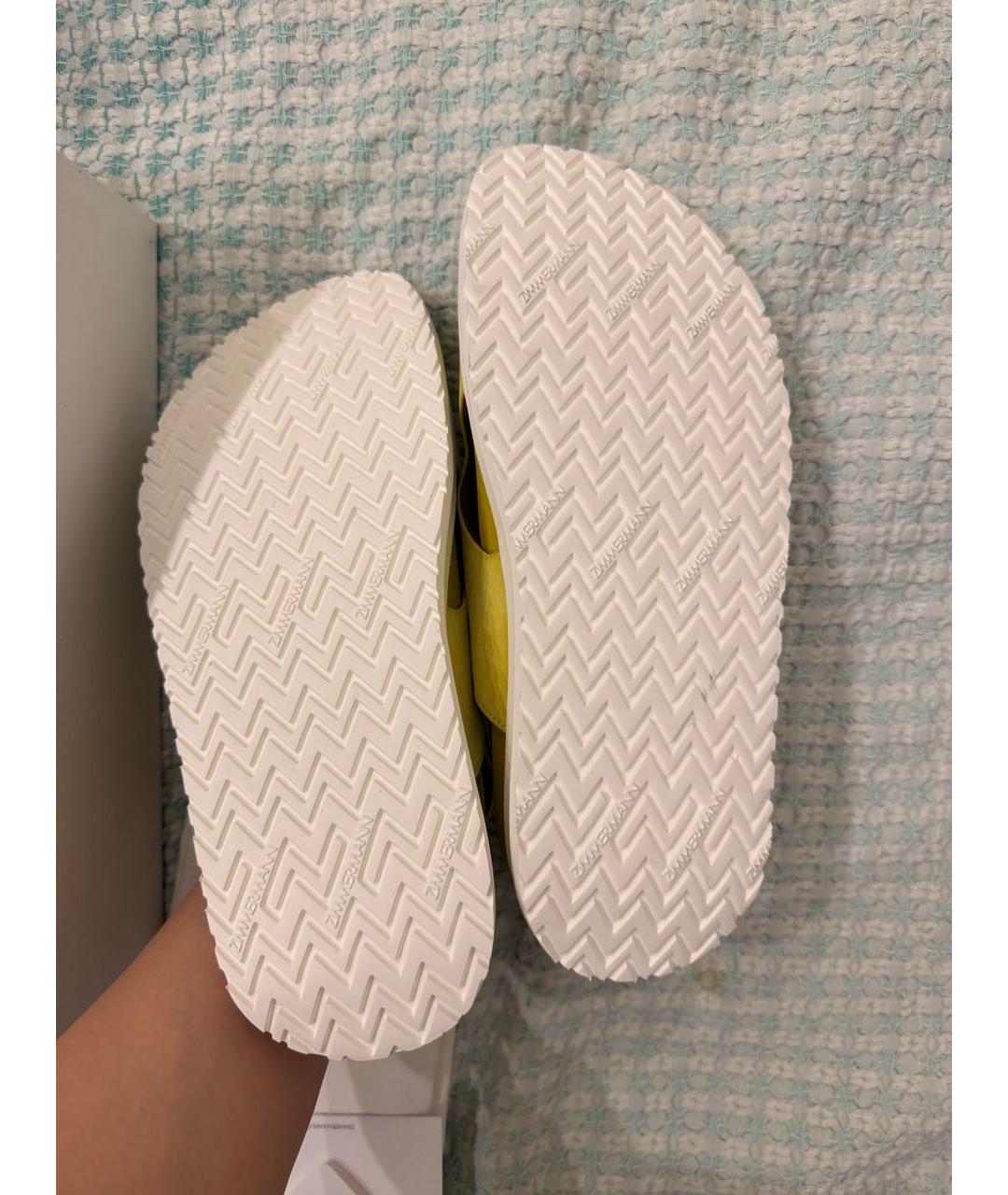 ZIMMERMANN Желтые кожаные сандалии, фото 5