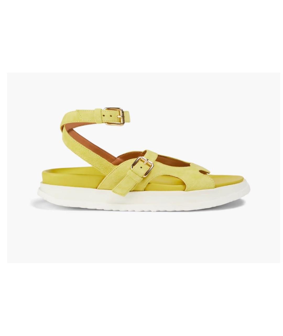 ZIMMERMANN Желтые кожаные сандалии, фото 9