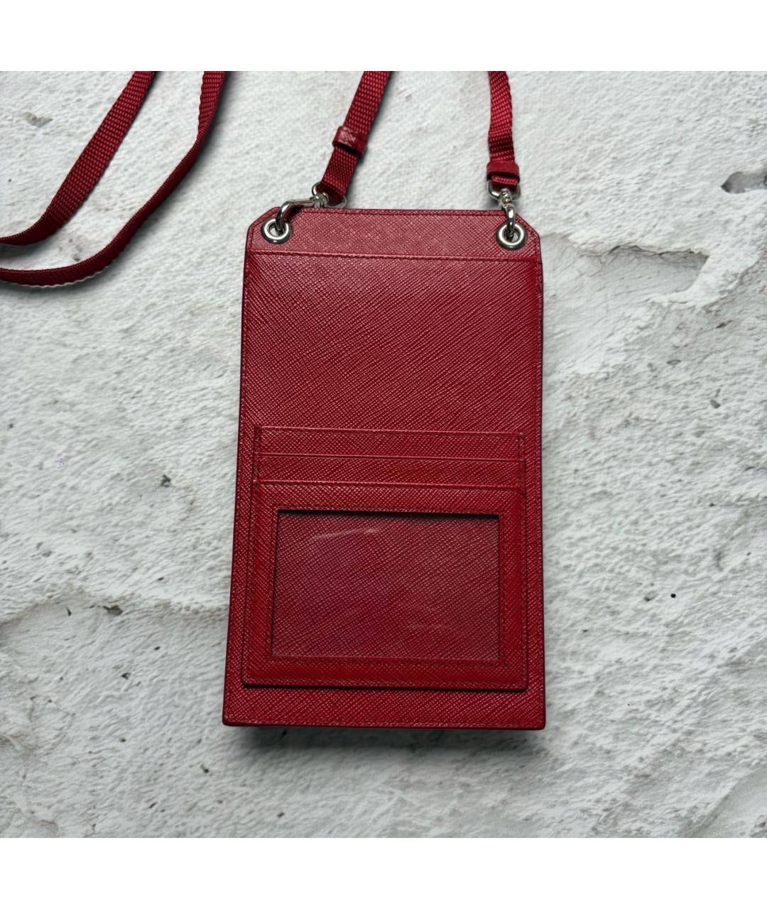 PRADA Красная кожаная сумка на плечо, фото 2