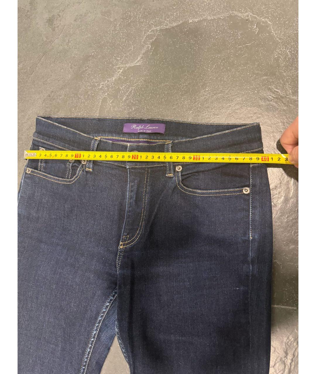 RALPH LAUREN Темно-синие хлопко-эластановые джинсы слим, фото 6