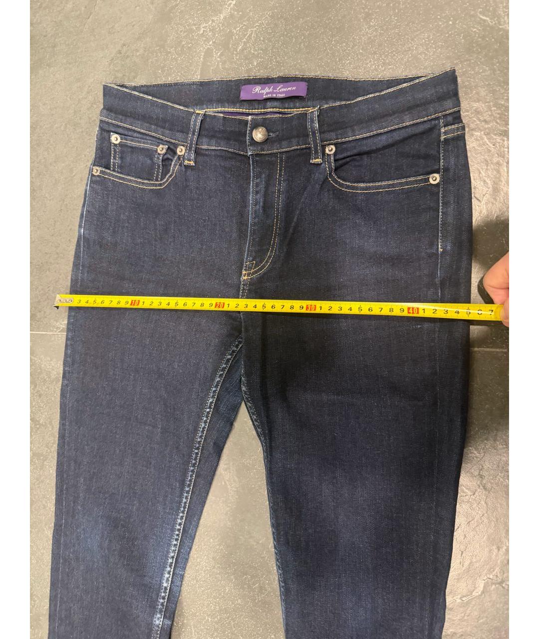 RALPH LAUREN Темно-синие хлопко-эластановые джинсы слим, фото 7