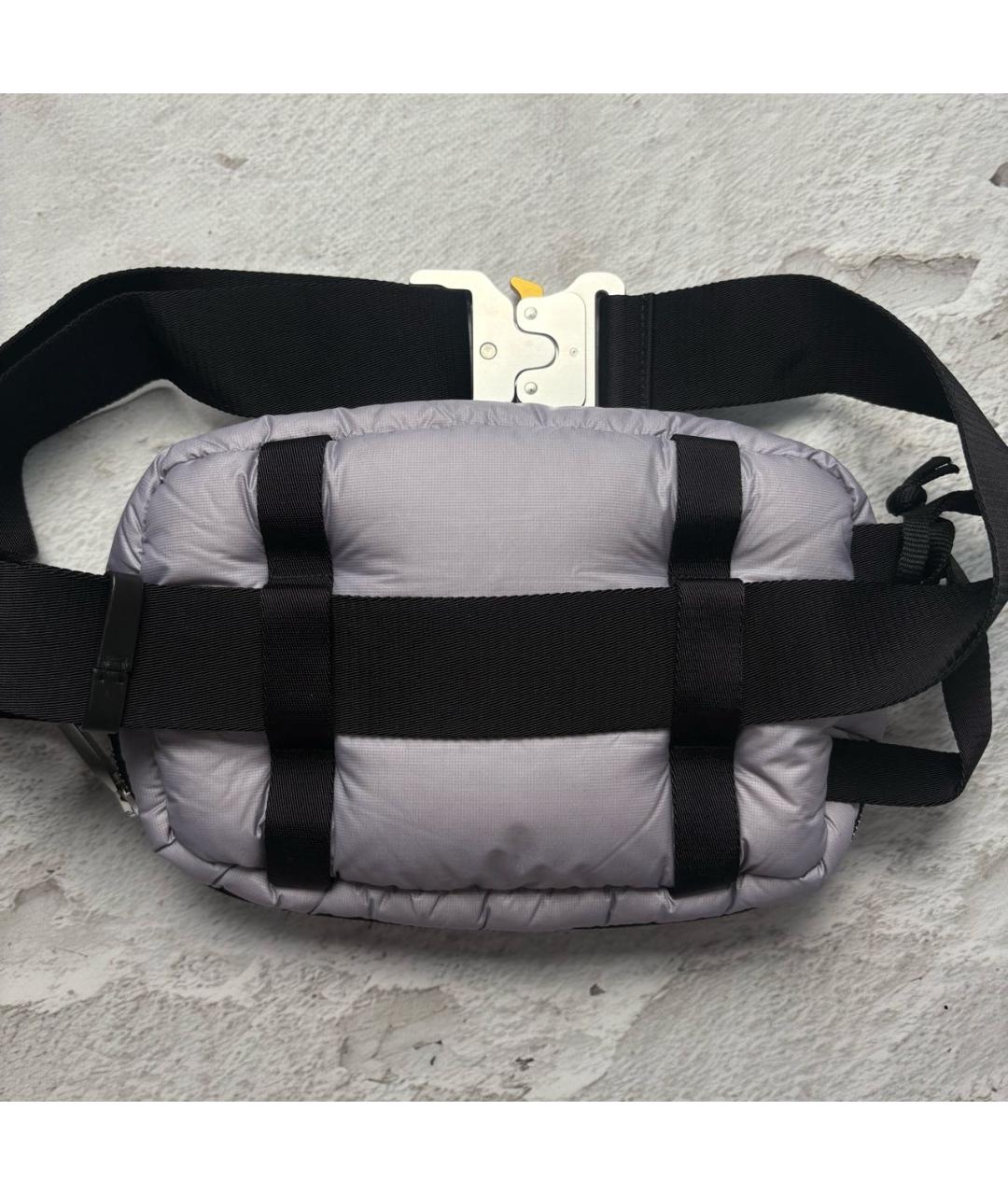 MONCLER Серая тканевая поясная сумка, фото 8