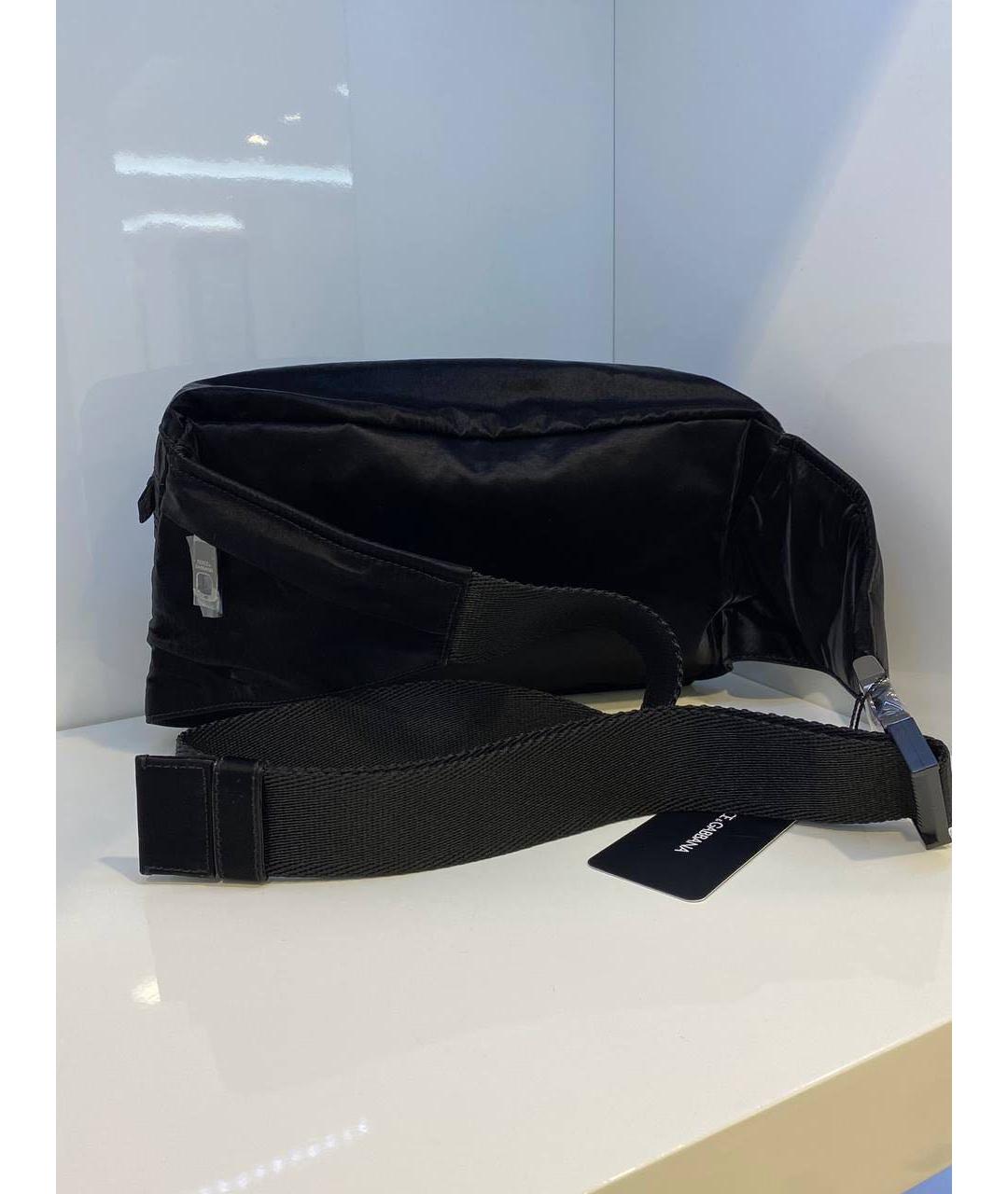 DOLCE&GABBANA Черная синтетическая поясная сумка, фото 2