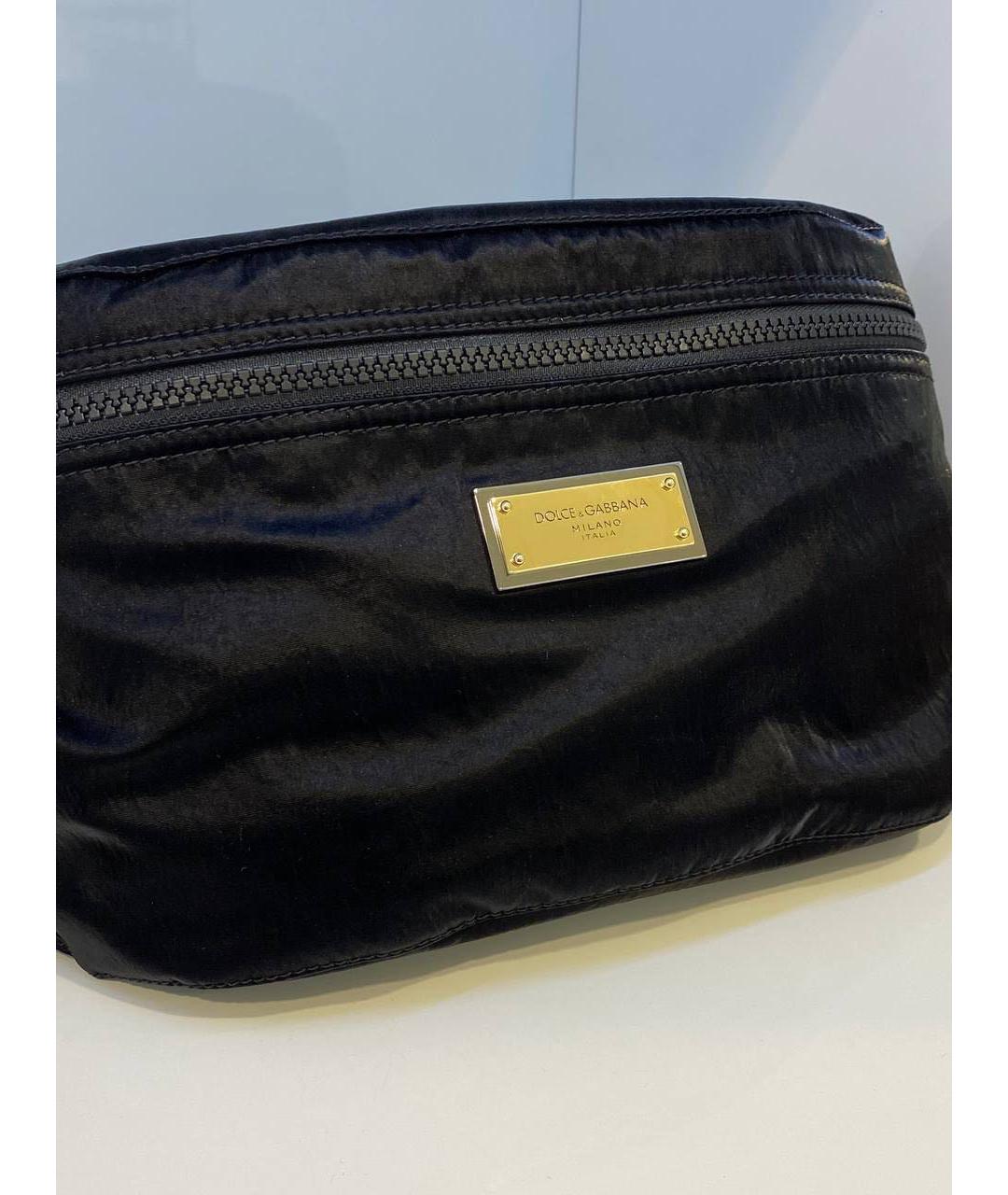 DOLCE&GABBANA Черная синтетическая поясная сумка, фото 3
