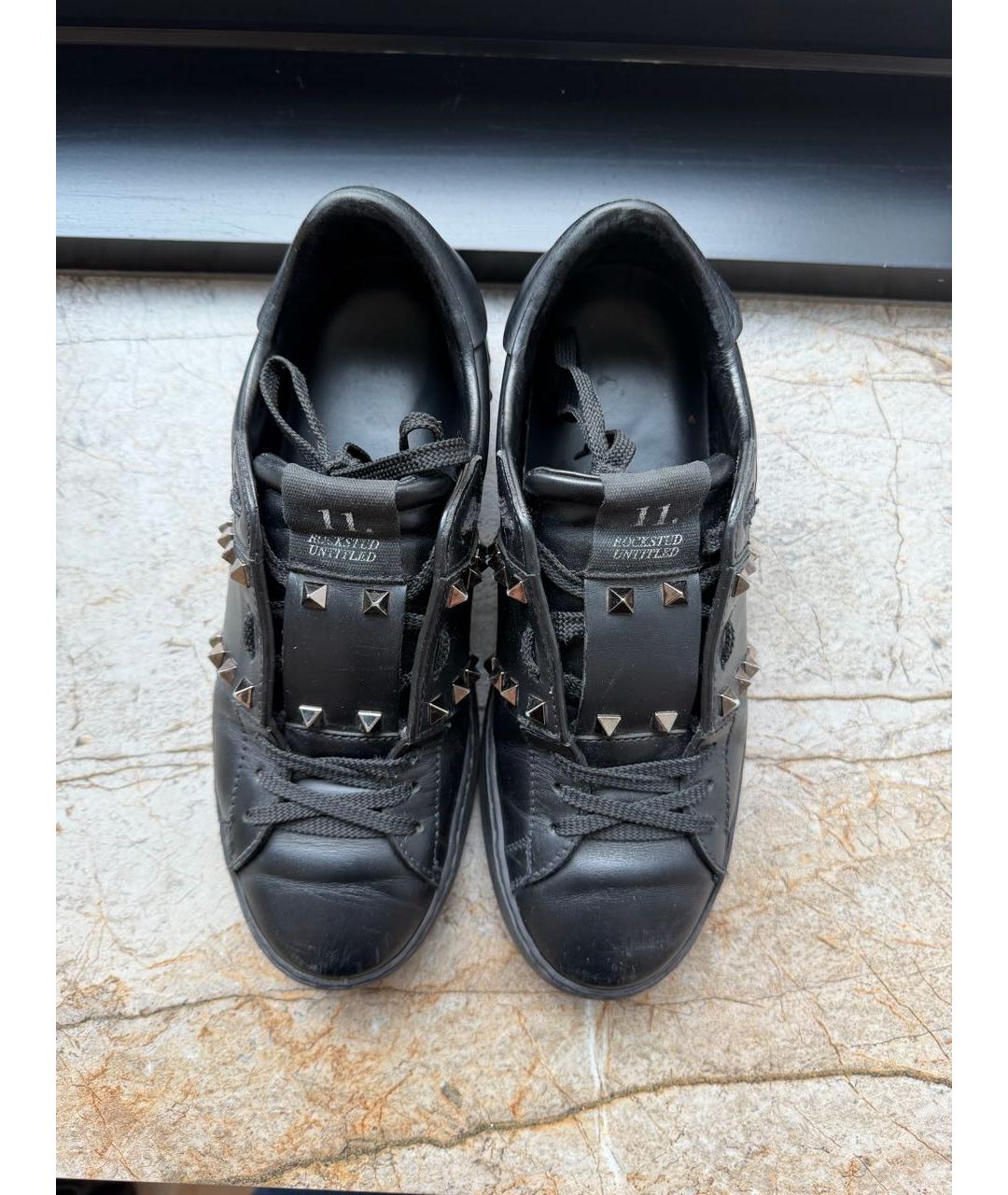 VALENTINO Черные кожаные кеды, фото 3