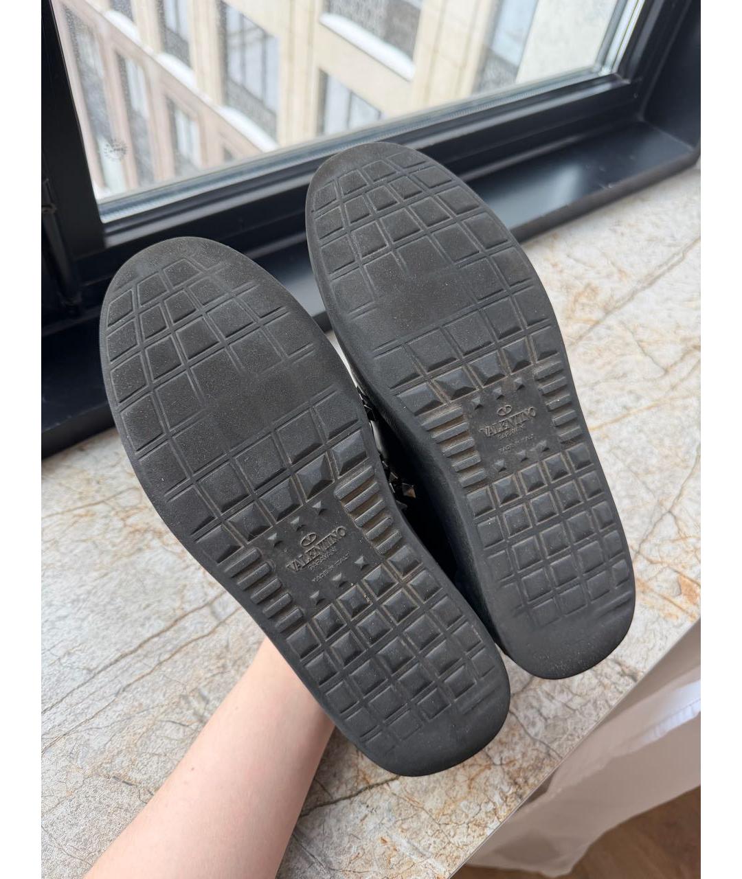 VALENTINO Черные кожаные кеды, фото 5