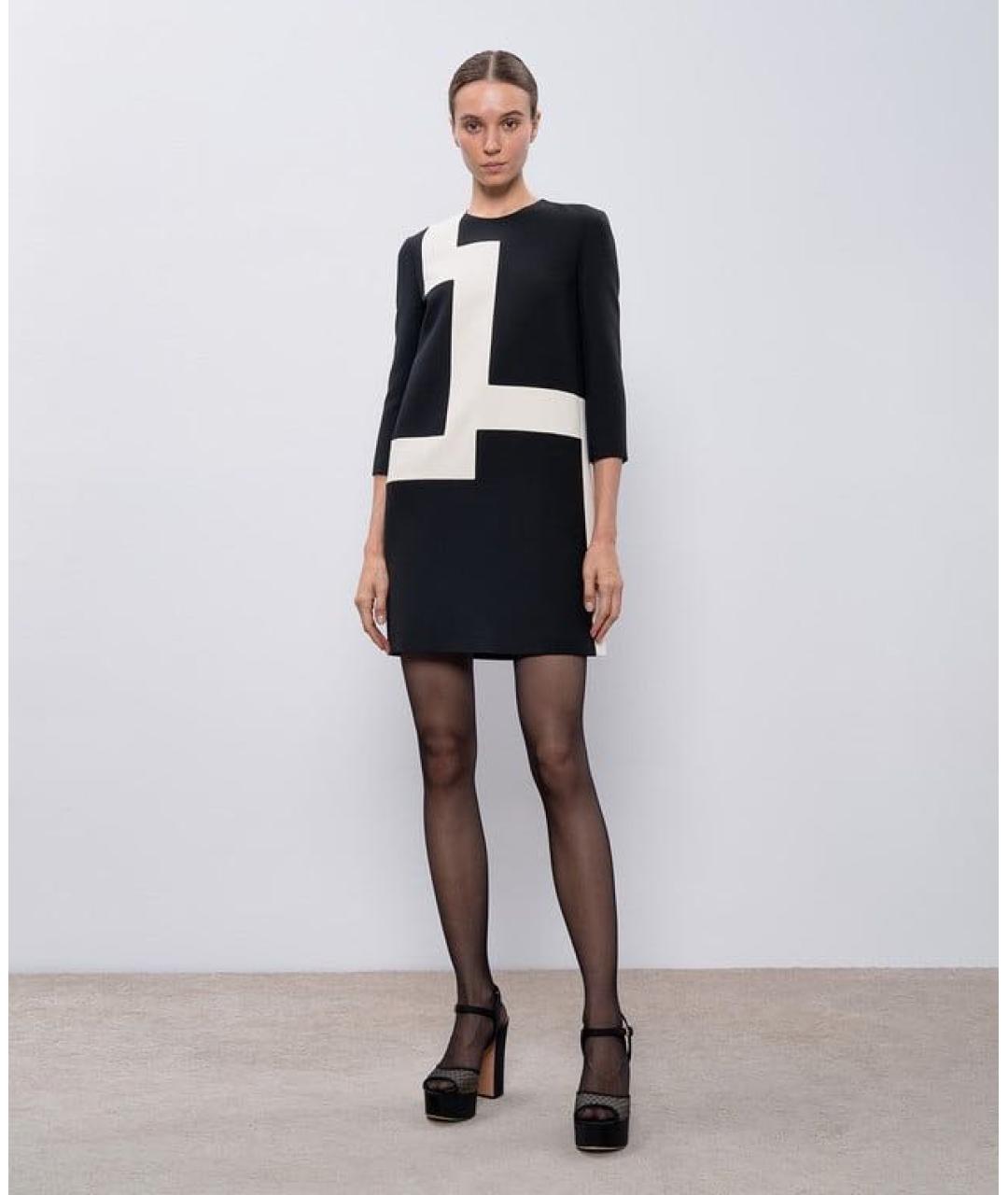 CHRISTIAN DIOR Черное шерстяное повседневное платье, фото 3