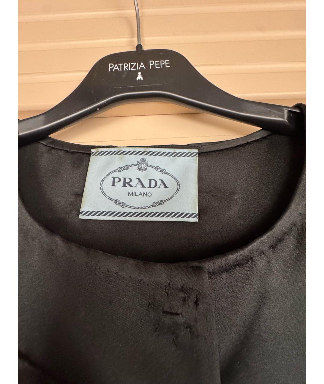 PRADA Черный шелковый жакет/пиджак, фото 3