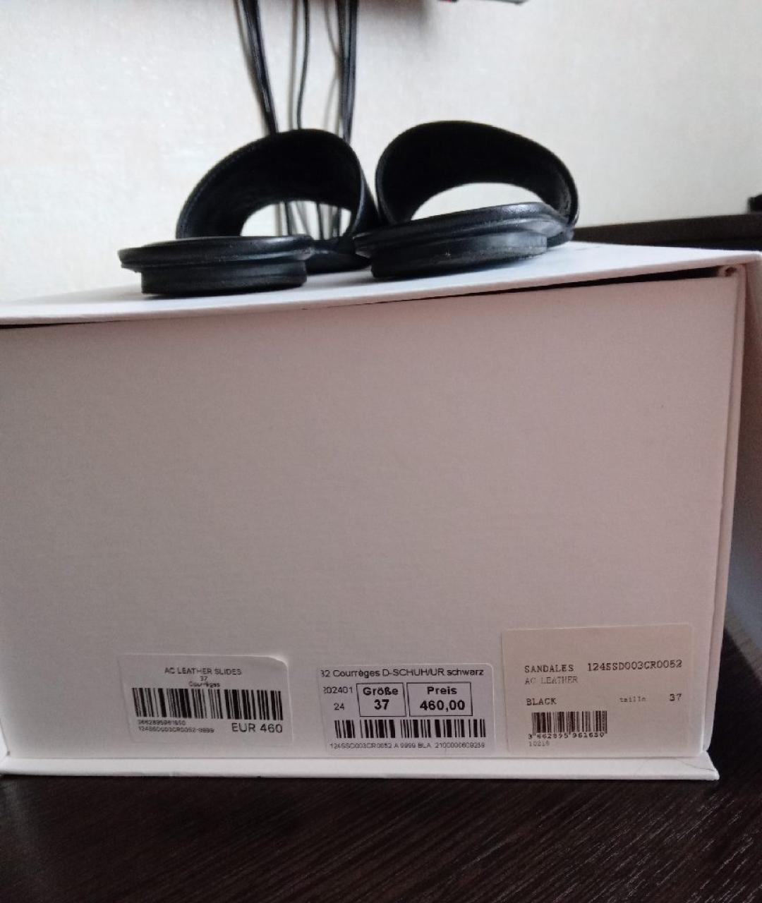 COURREGES Черные кожаные шлепанцы, фото 3