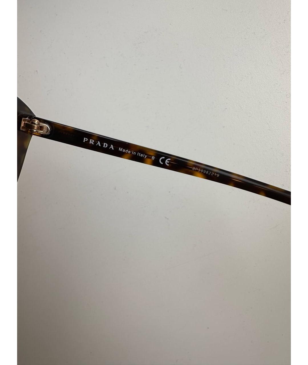 PRADA Коричневые пластиковые солнцезащитные очки, фото 5