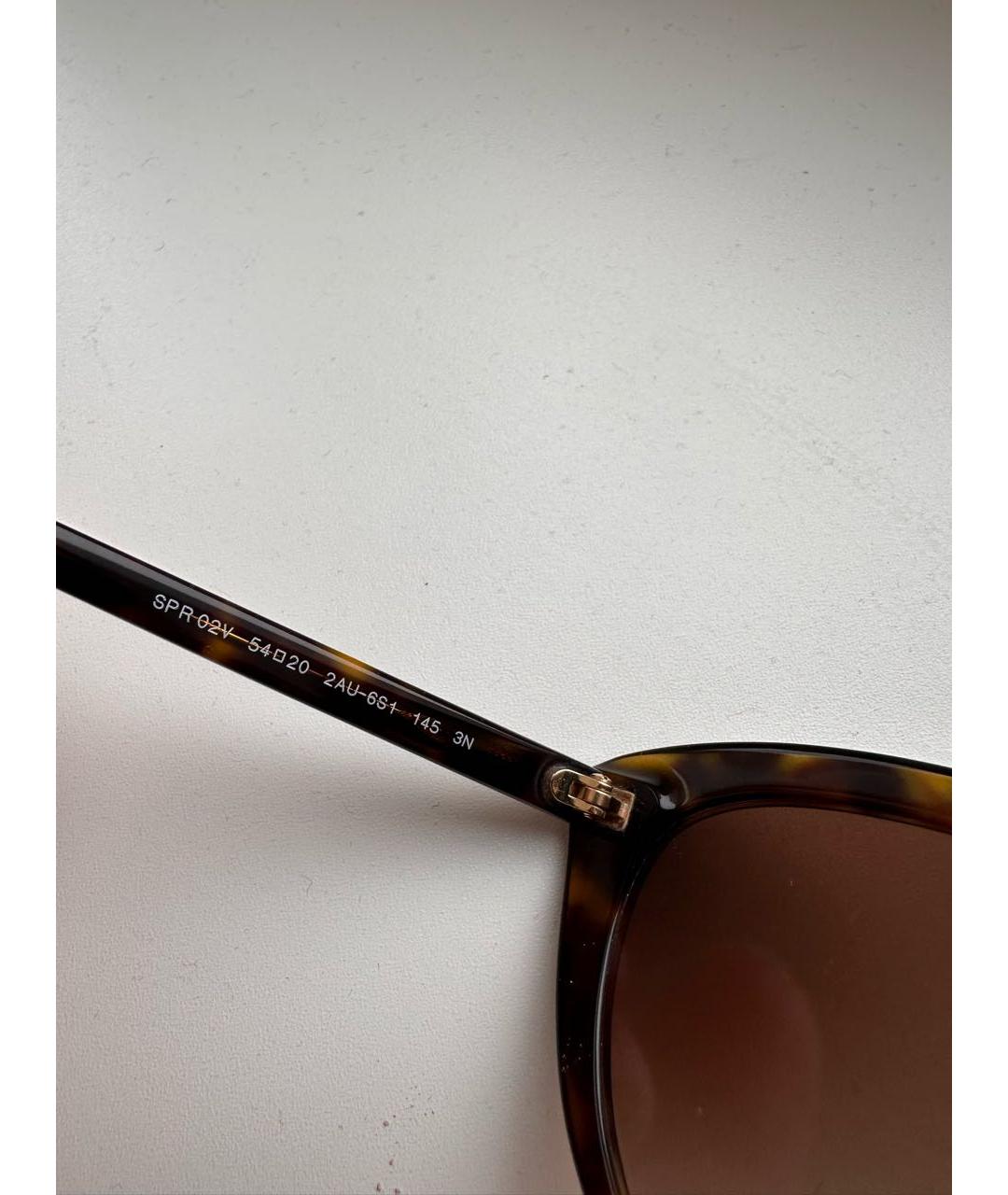 PRADA Коричневые пластиковые солнцезащитные очки, фото 6