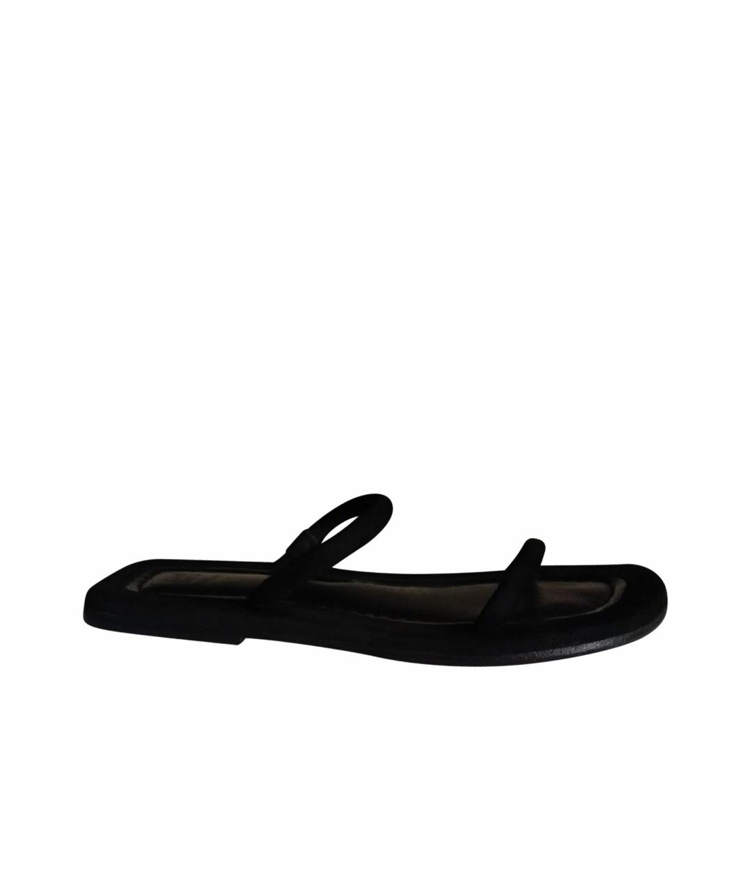 TOTEME Черные замшевые шлепанцы, фото 1