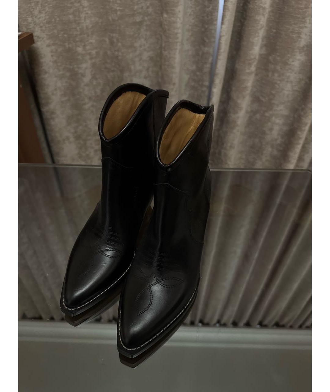 ISABEL MARANT Черные кожаные полусапоги, фото 3