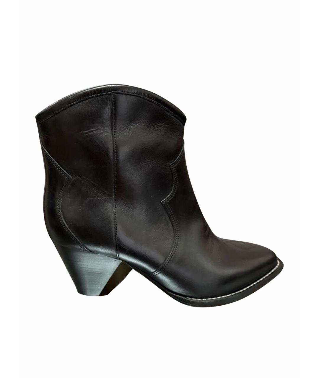 ISABEL MARANT Черные кожаные полусапоги, фото 1