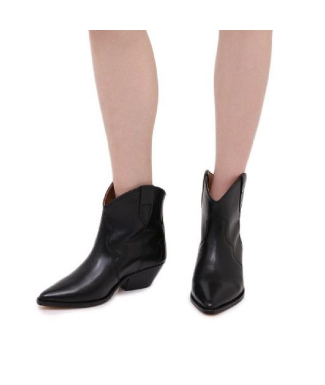 ISABEL MARANT Черные кожаные полусапоги, фото 2