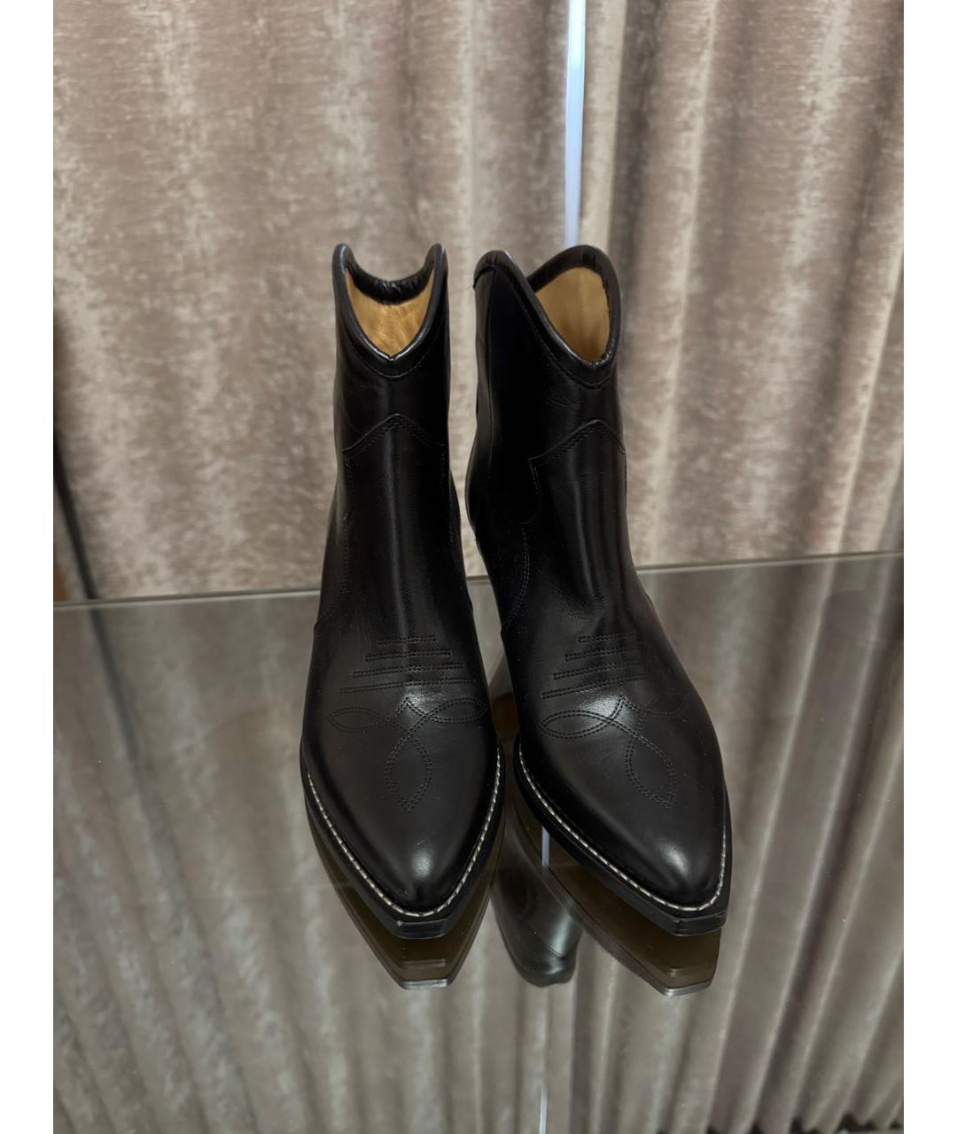 ISABEL MARANT Черные кожаные полусапоги, фото 6