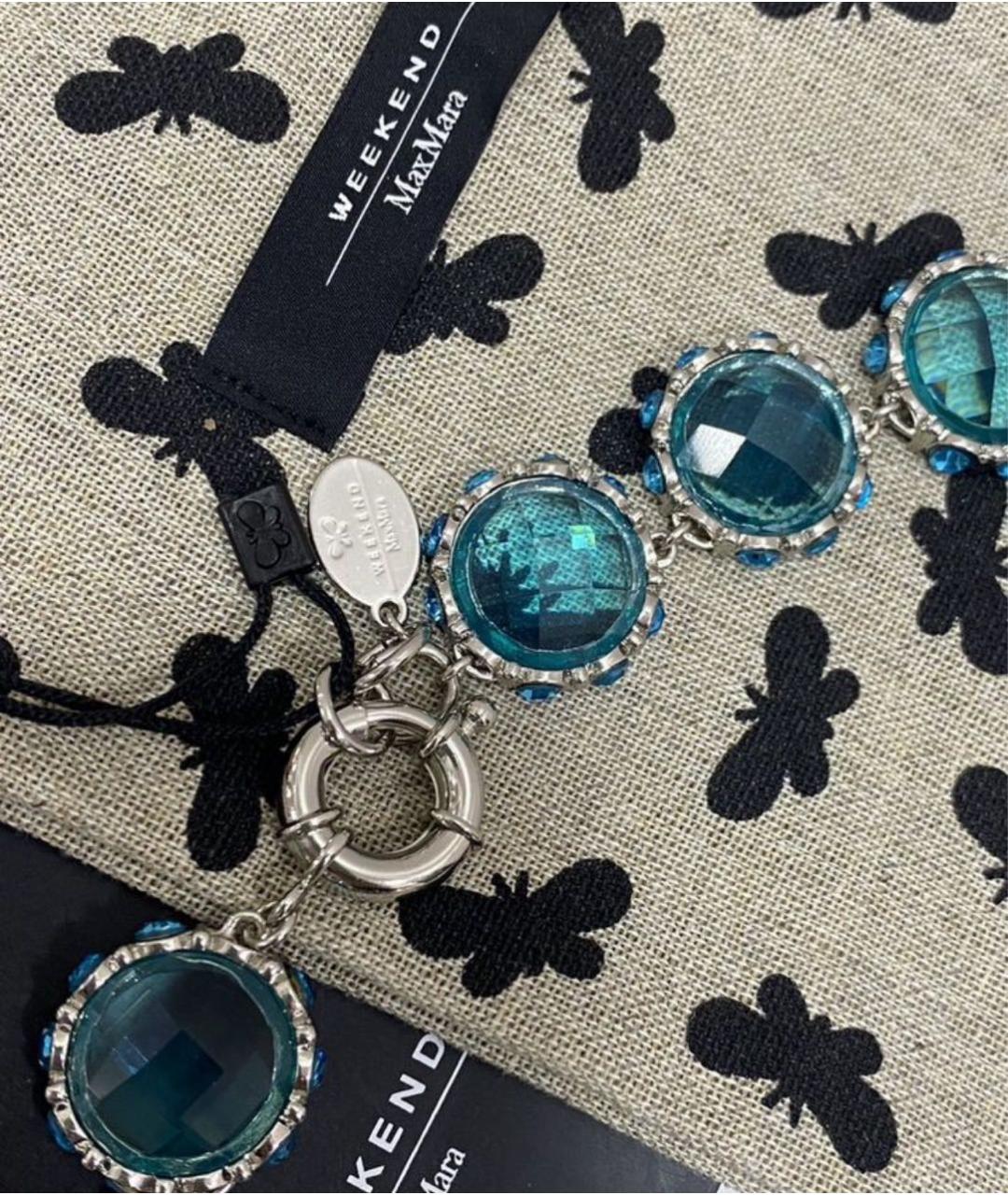 WEEKEND MAX MARA Голубое металлическое колье, фото 5