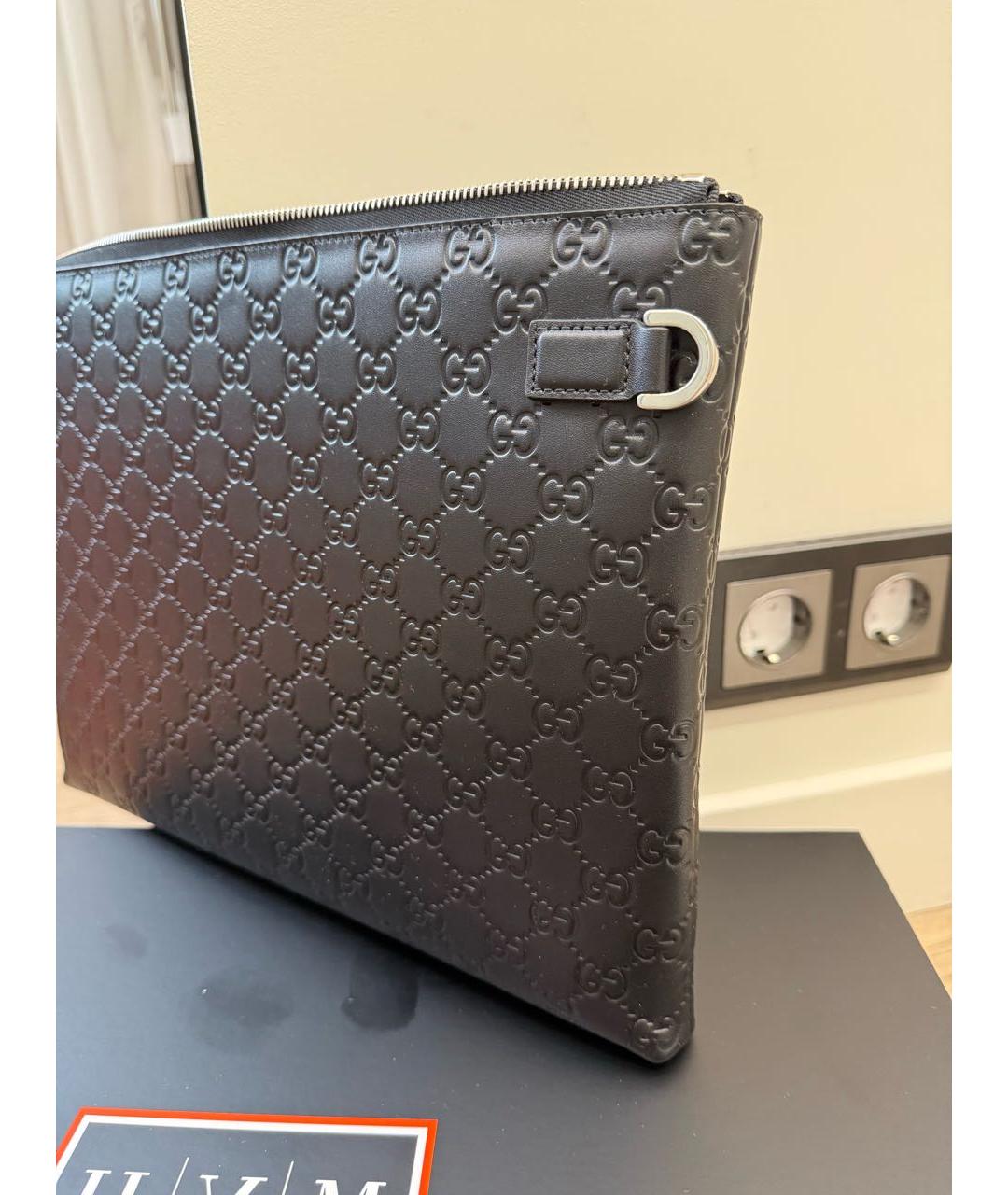 GUCCI Черная кожаная папка для документов, фото 2