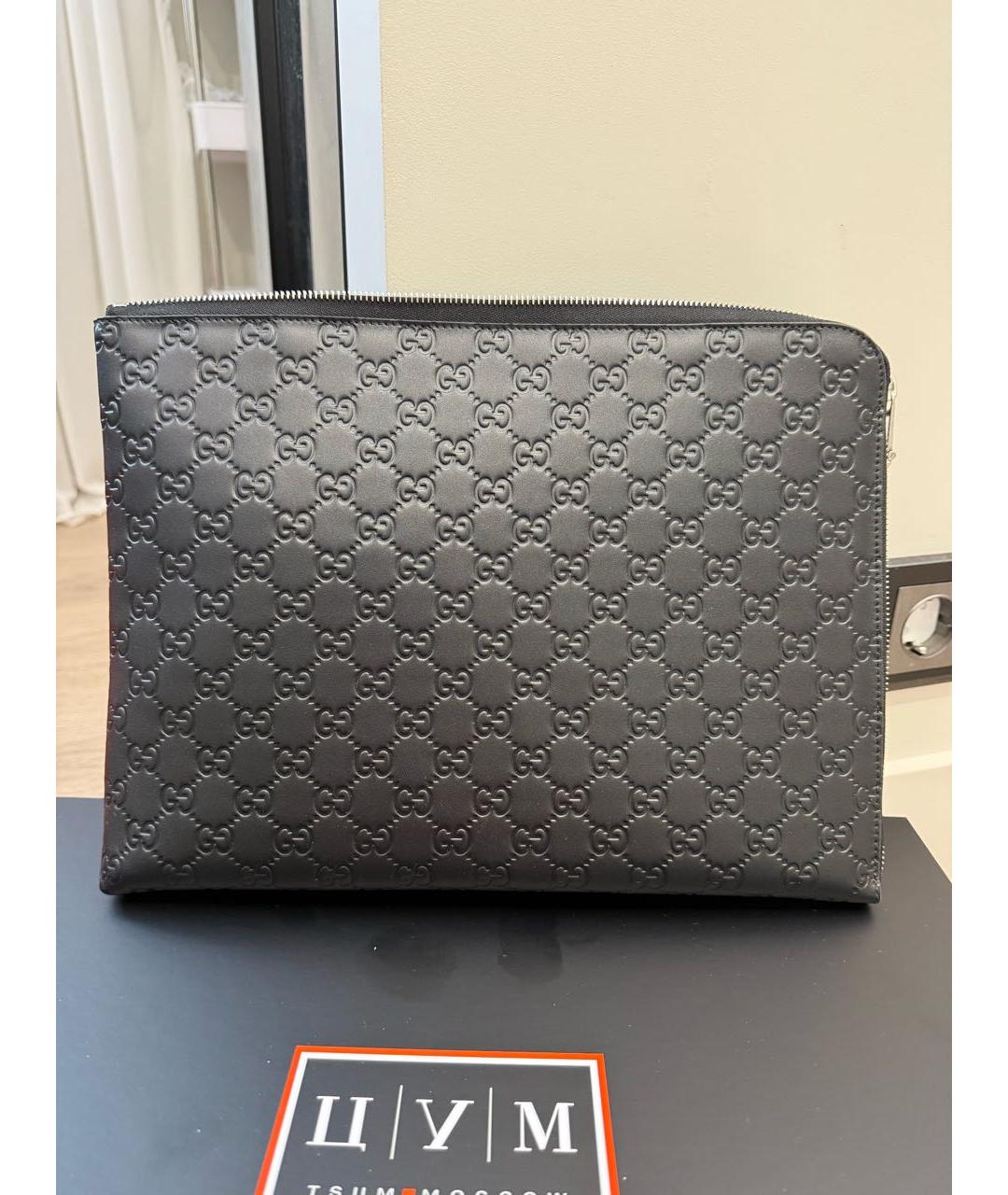 GUCCI Черная кожаная папка для документов, фото 3