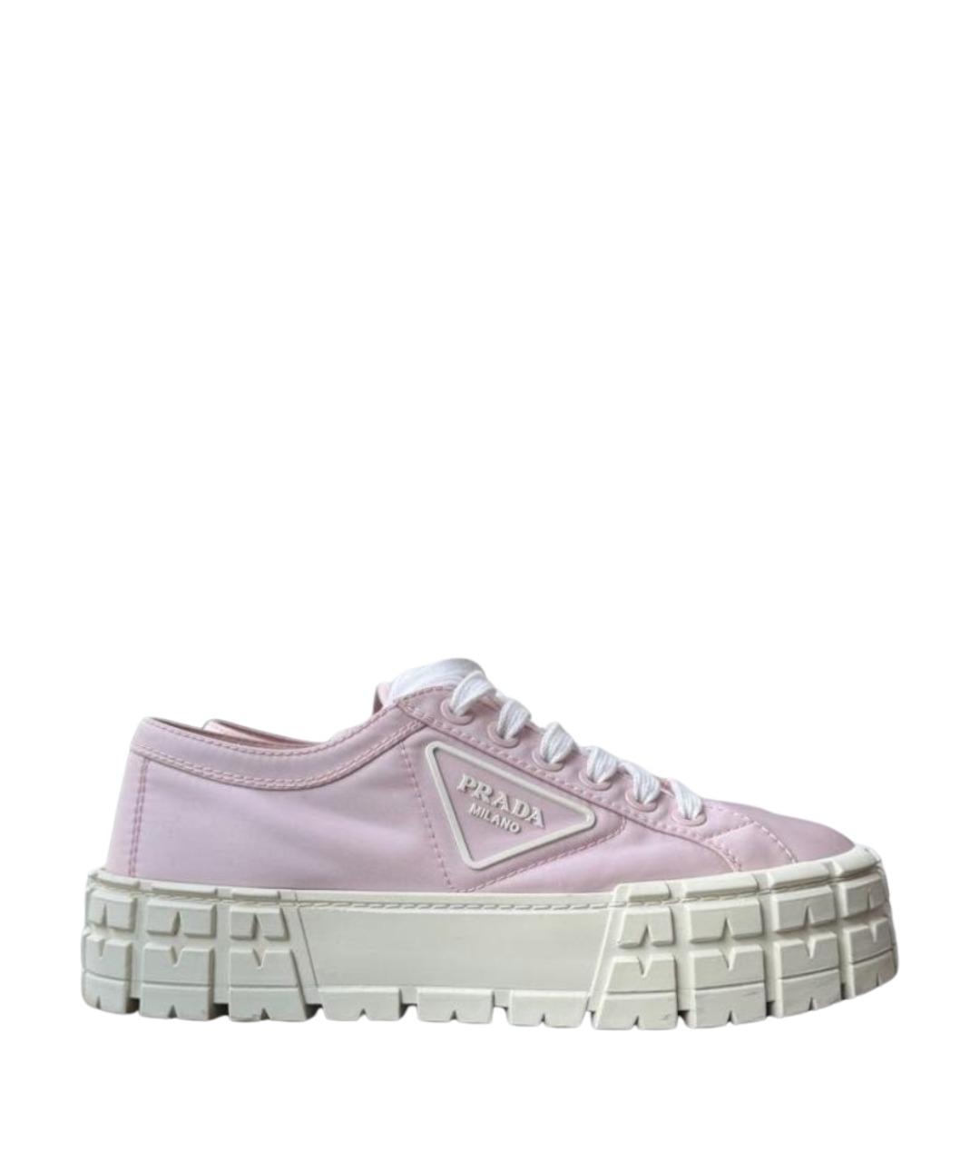 PRADA Розовые текстильные кеды, фото 1
