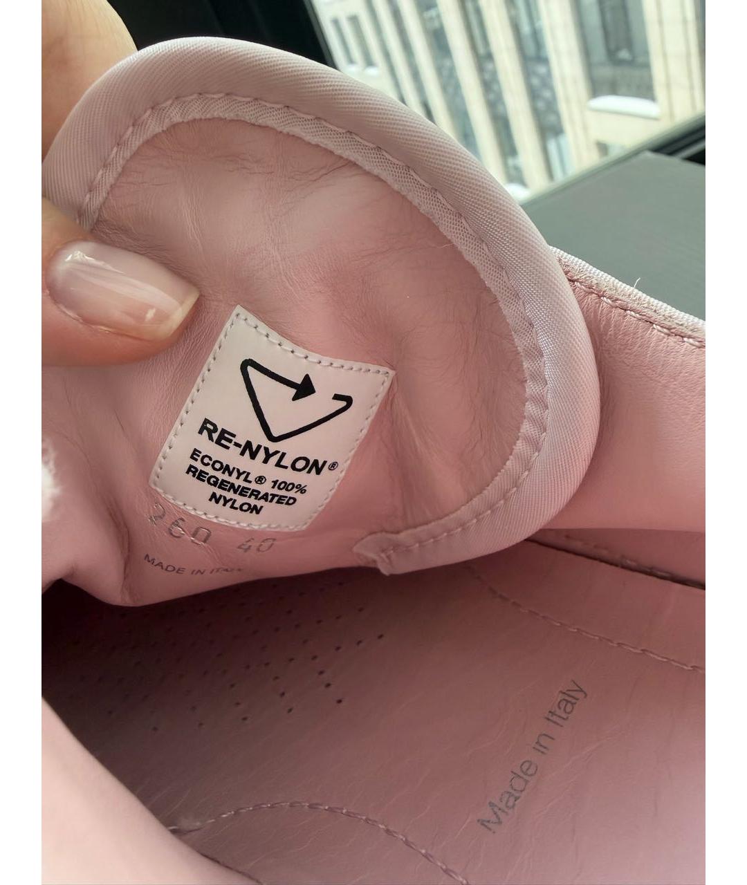 PRADA Розовые текстильные кеды, фото 6