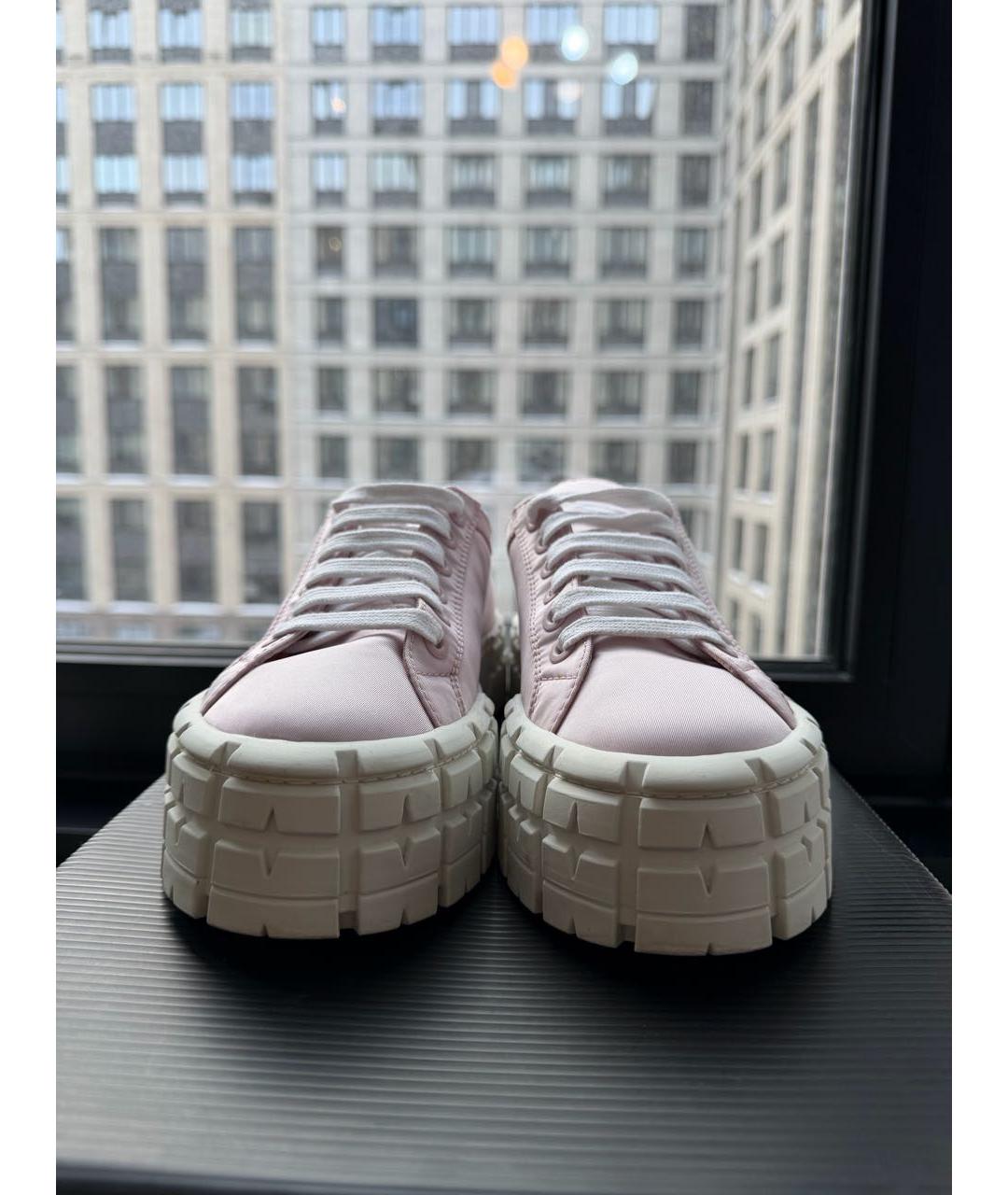 PRADA Розовые текстильные кеды, фото 2