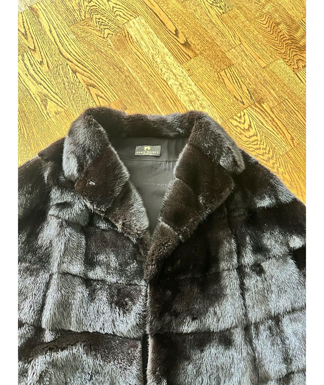 PAOLO MORETTI Черная меховая шуба, фото 3