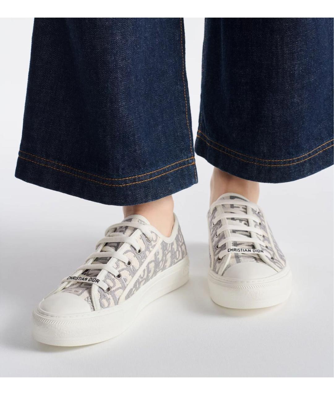 CHRISTIAN DIOR Серые текстильные кеды, фото 4