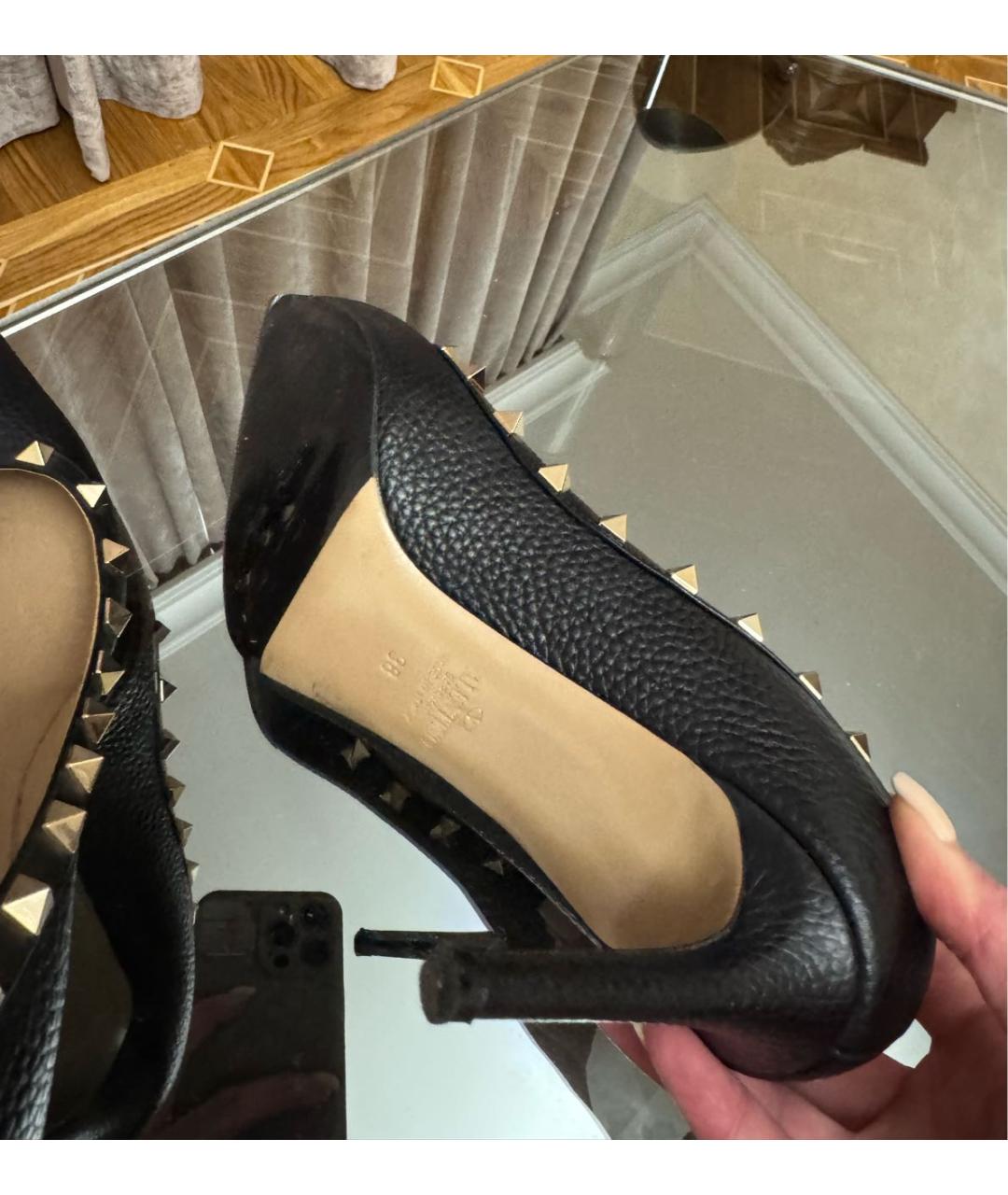 VALENTINO Черные кожаные туфли, фото 4