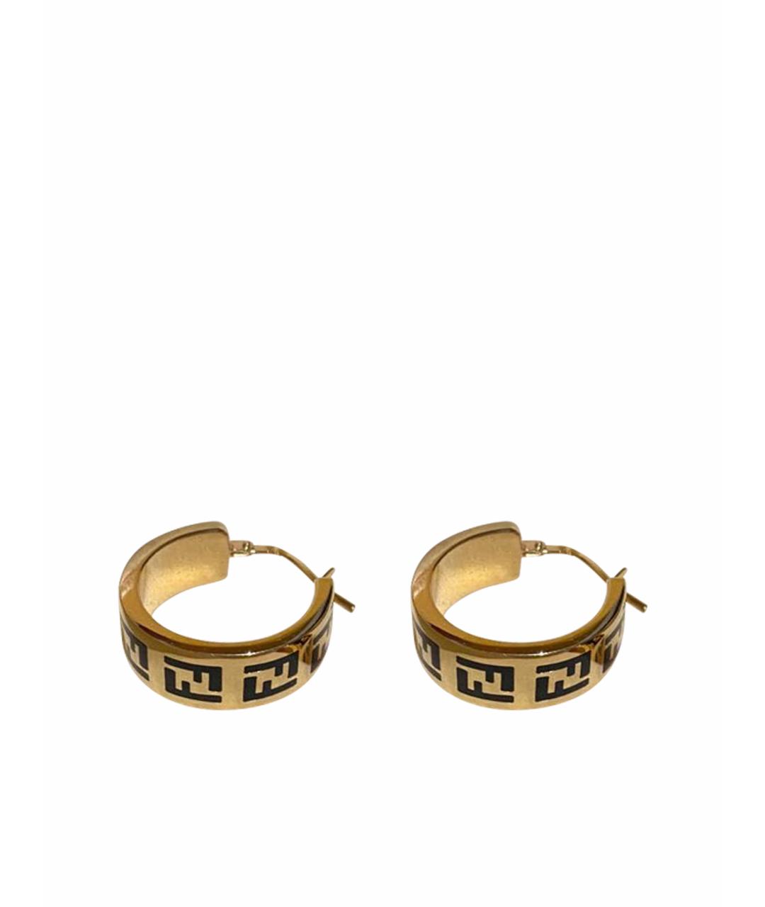 FENDI Золотые металлические серьги, фото 1