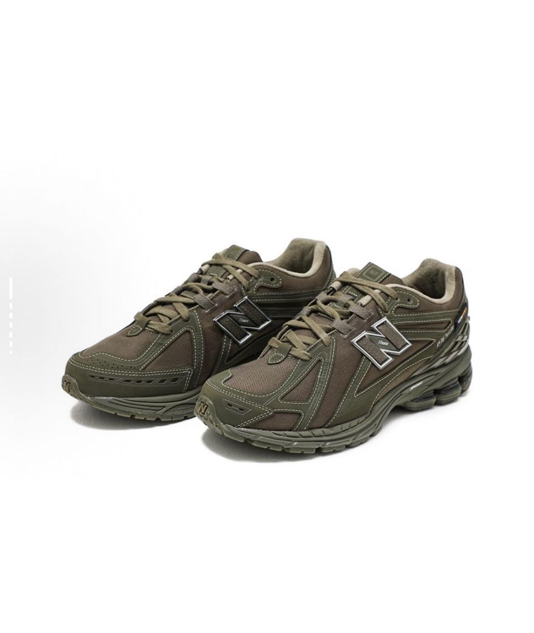 NEW BALANCE Хаки текстильные низкие кроссовки / кеды, фото 3