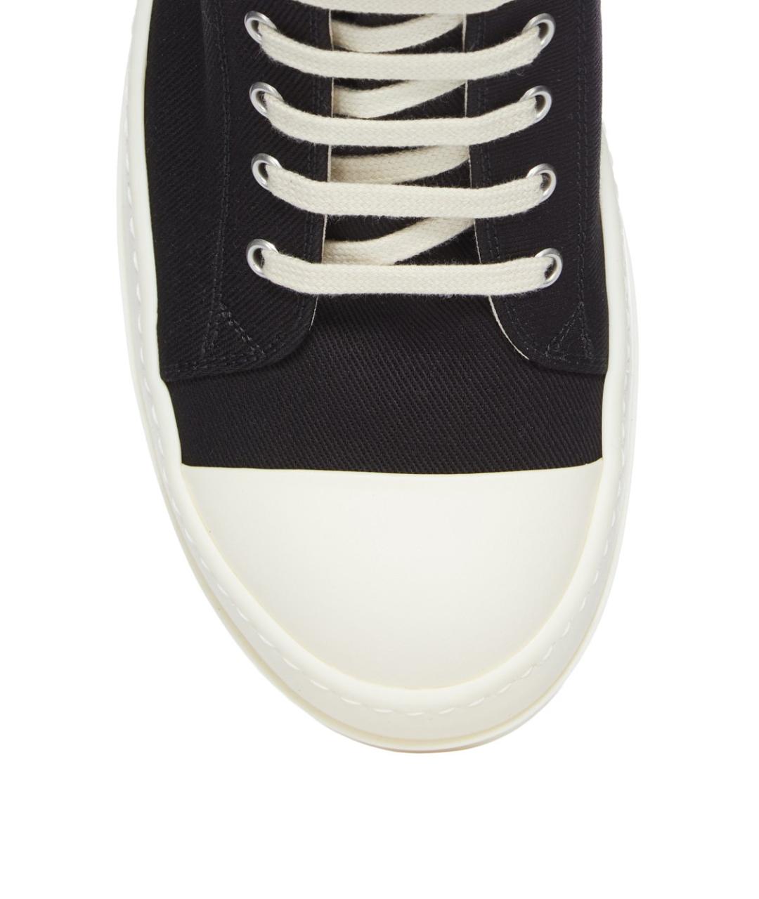 RICK OWENS DRKSHDW Черные текстильные низкие кроссовки / кеды, фото 5