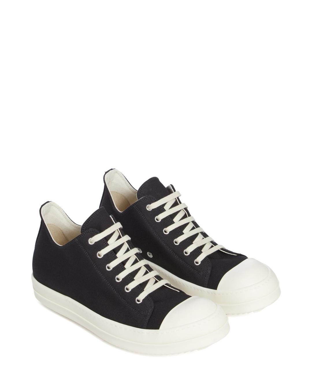 RICK OWENS DRKSHDW Черные текстильные низкие кроссовки / кеды, фото 3