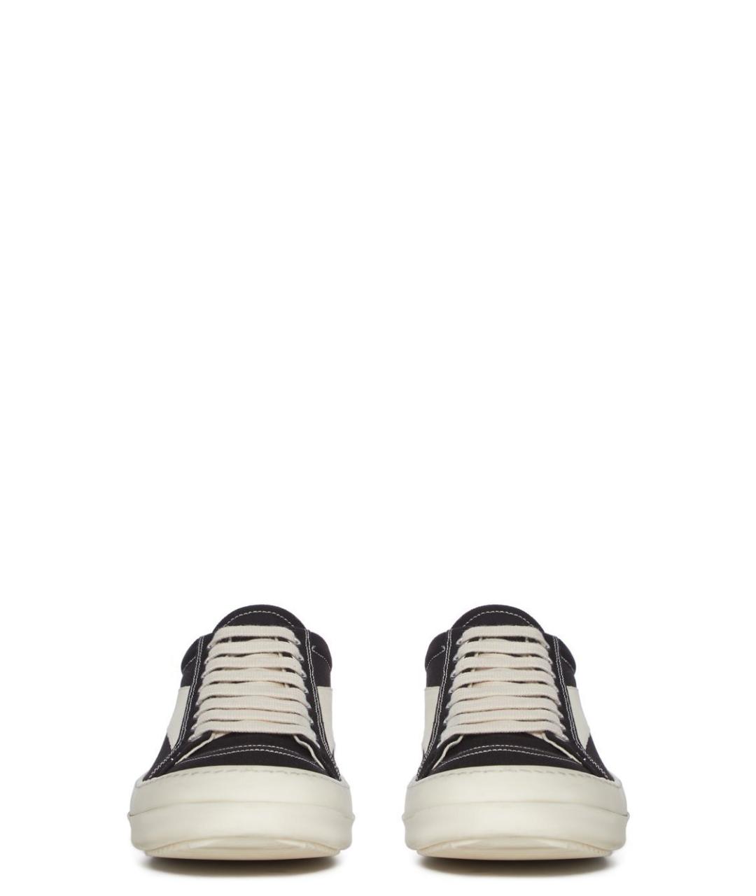 RICK OWENS DRKSHDW Черные текстильные низкие кроссовки / кеды, фото 2