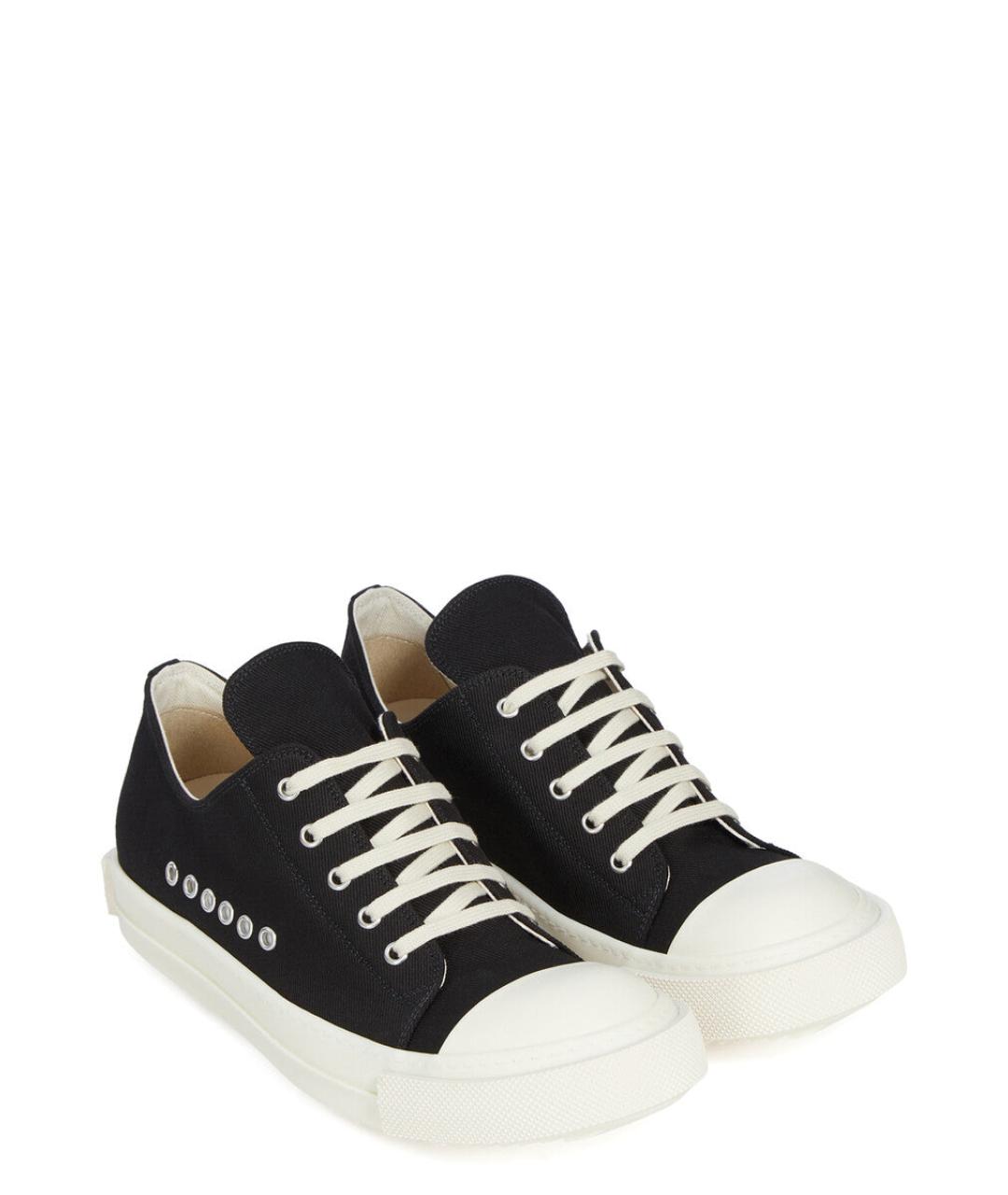 RICK OWENS DRKSHDW Черные текстильные низкие кроссовки / кеды, фото 2
