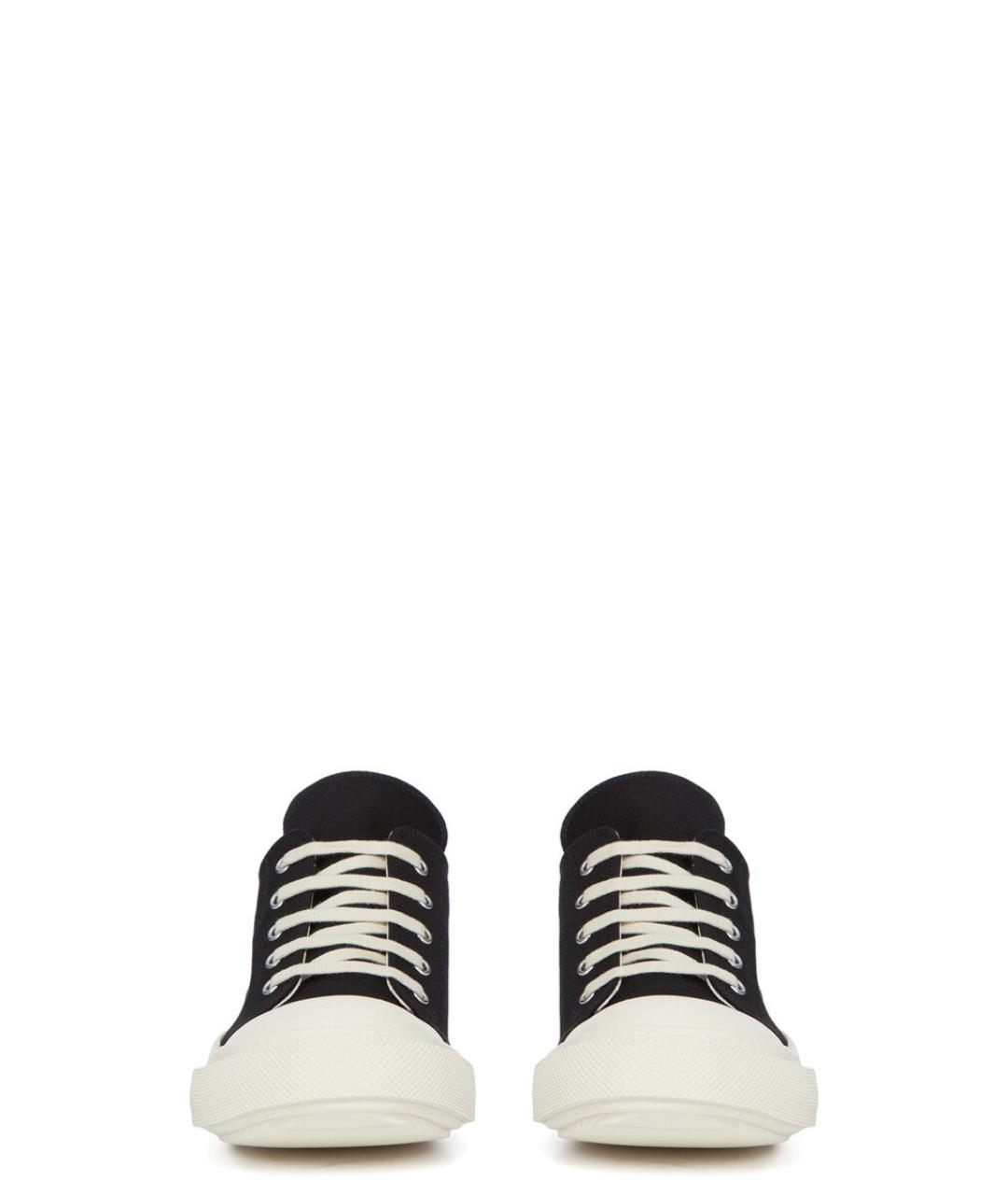 RICK OWENS DRKSHDW Черные текстильные низкие кроссовки / кеды, фото 3