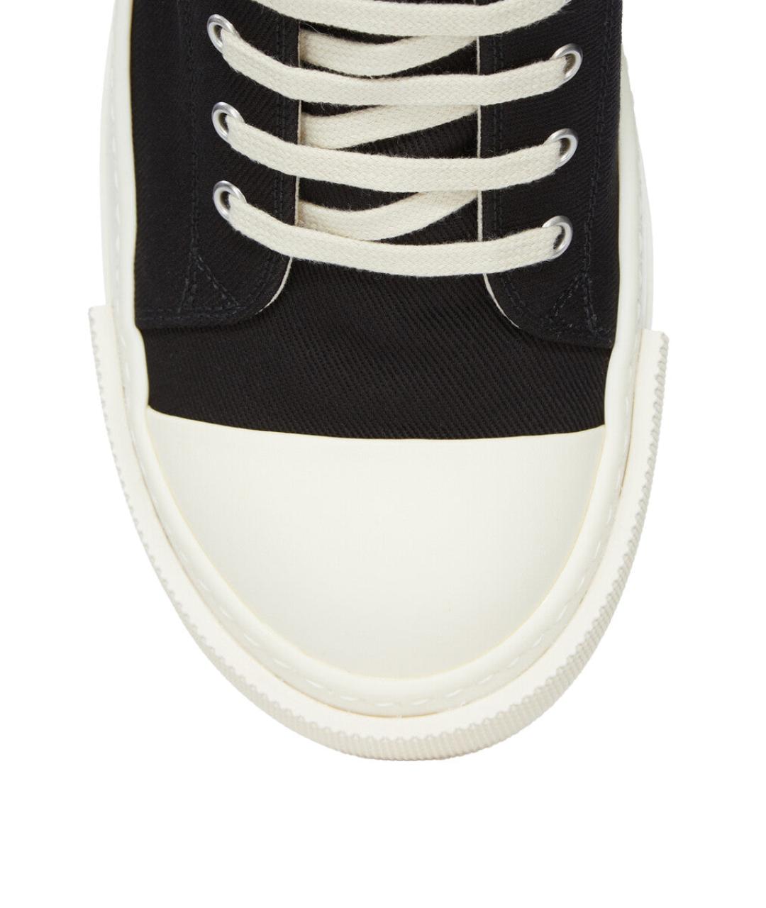 RICK OWENS DRKSHDW Черные текстильные низкие кроссовки / кеды, фото 6