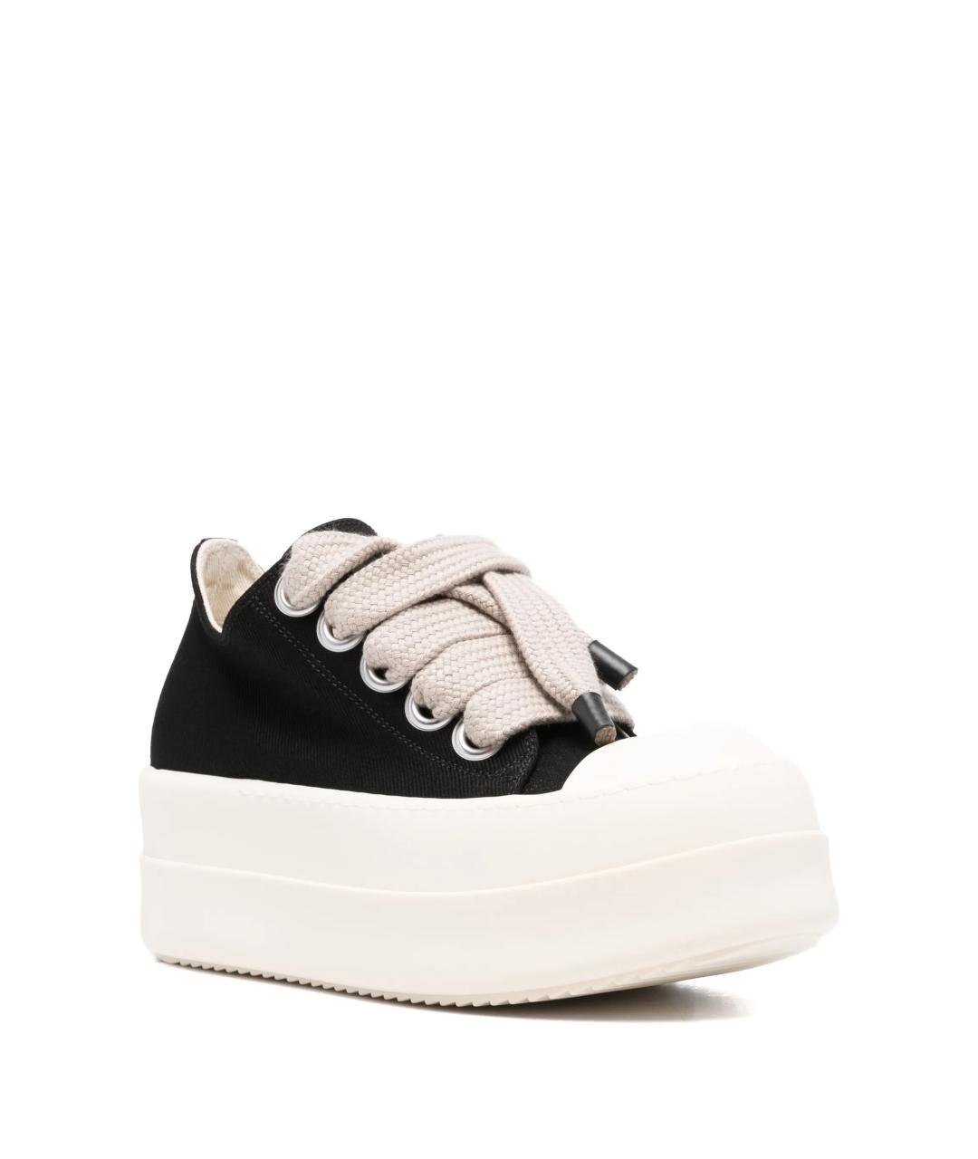 RICK OWENS DRKSHDW Черные текстильные кеды, фото 2