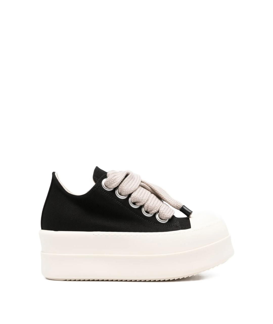 RICK OWENS DRKSHDW Черные текстильные кеды, фото 1