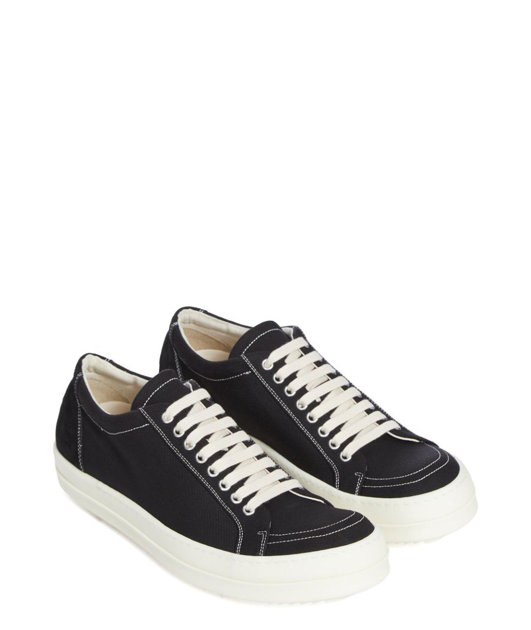 RICK OWENS DRKSHDW Черные текстильные низкие кроссовки / кеды, фото 2