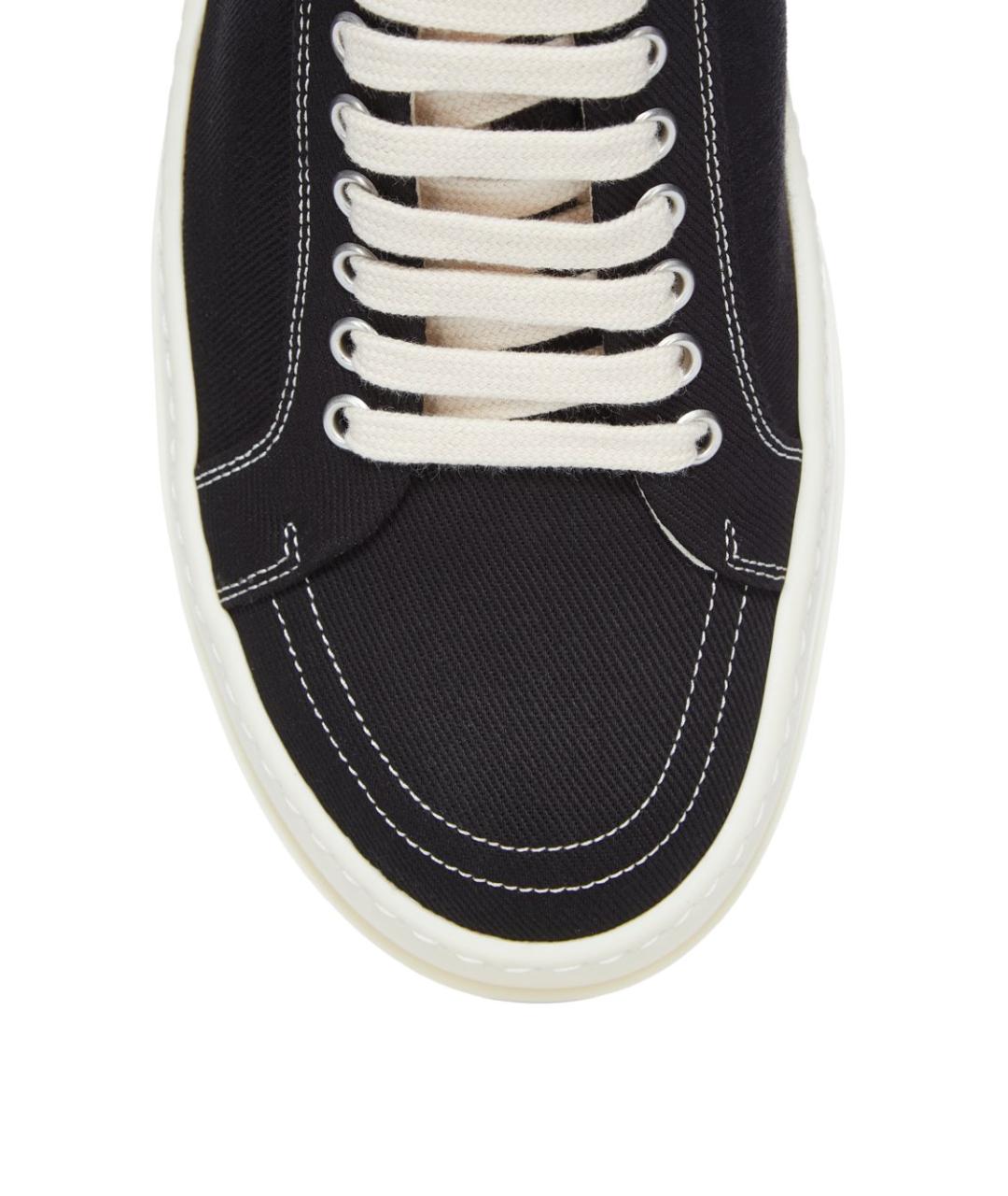 RICK OWENS DRKSHDW Черные текстильные низкие кроссовки / кеды, фото 6
