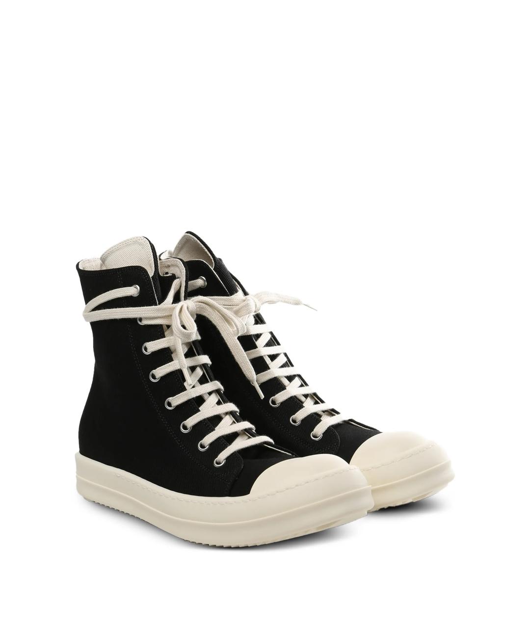 RICK OWENS DRKSHDW Черные текстильные кеды, фото 2