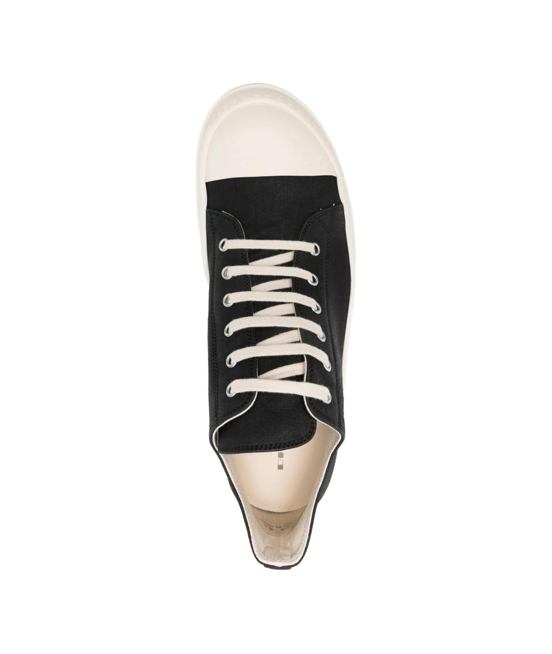 RICK OWENS DRKSHDW Черные текстильные низкие кроссовки / кеды, фото 4