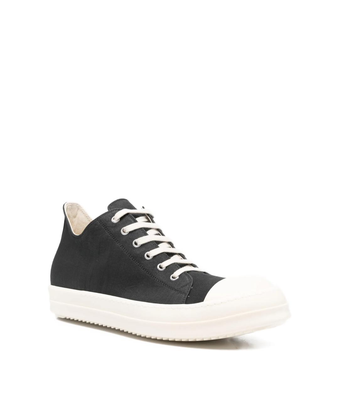 RICK OWENS DRKSHDW Черные текстильные низкие кроссовки / кеды, фото 2