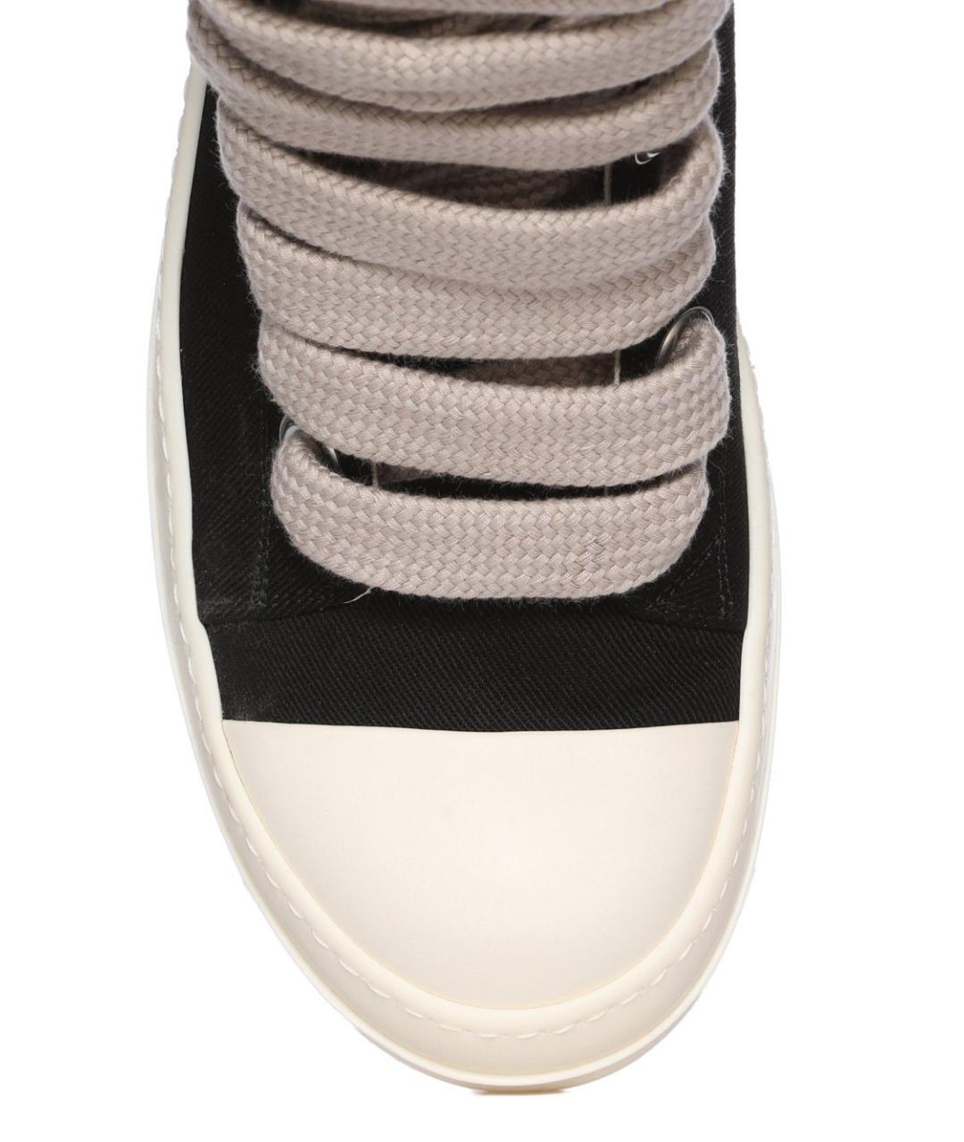 RICK OWENS DRKSHDW Черные текстильные высокие кроссовки / кеды, фото 5