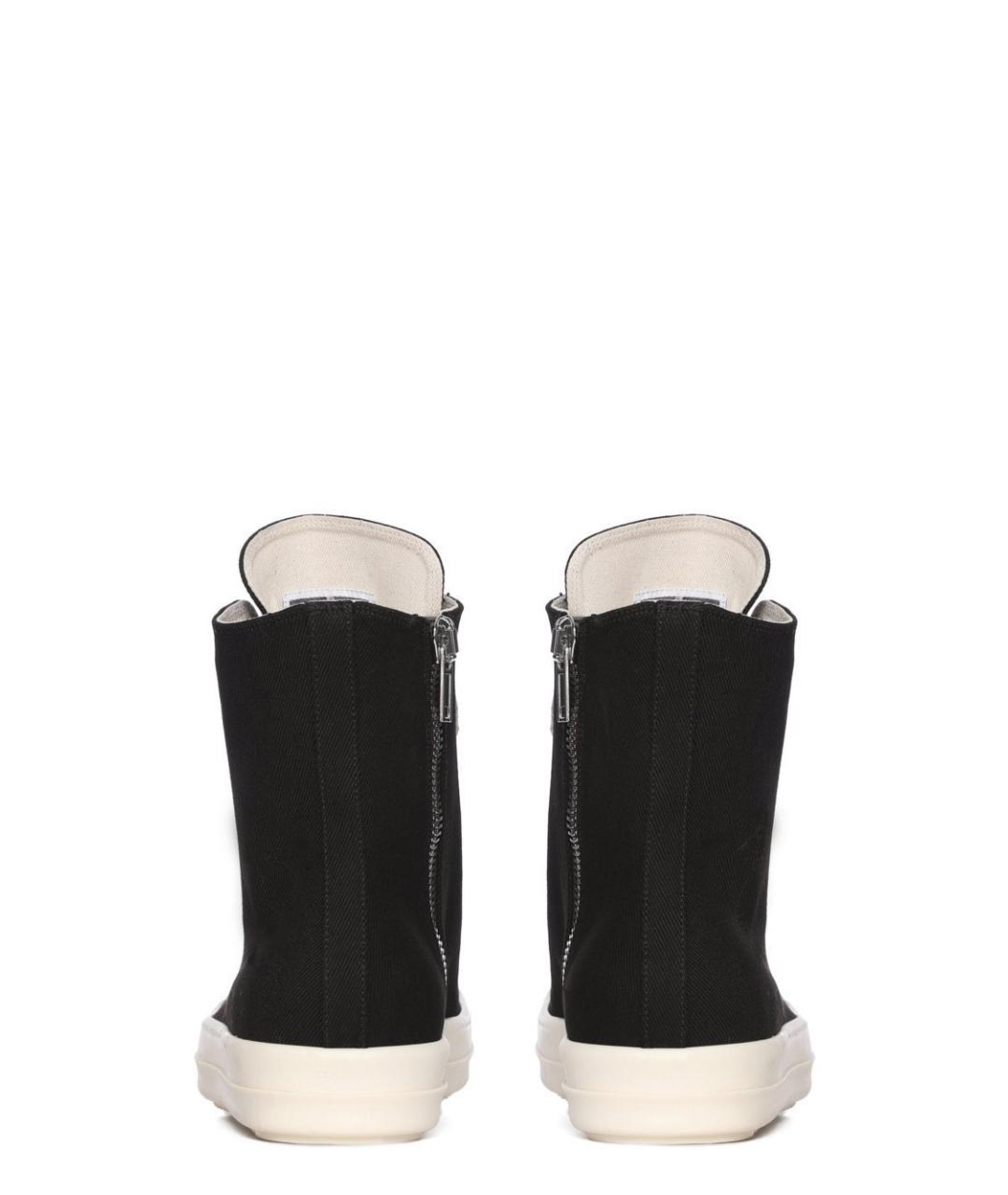 RICK OWENS DRKSHDW Черные текстильные высокие кроссовки / кеды, фото 4