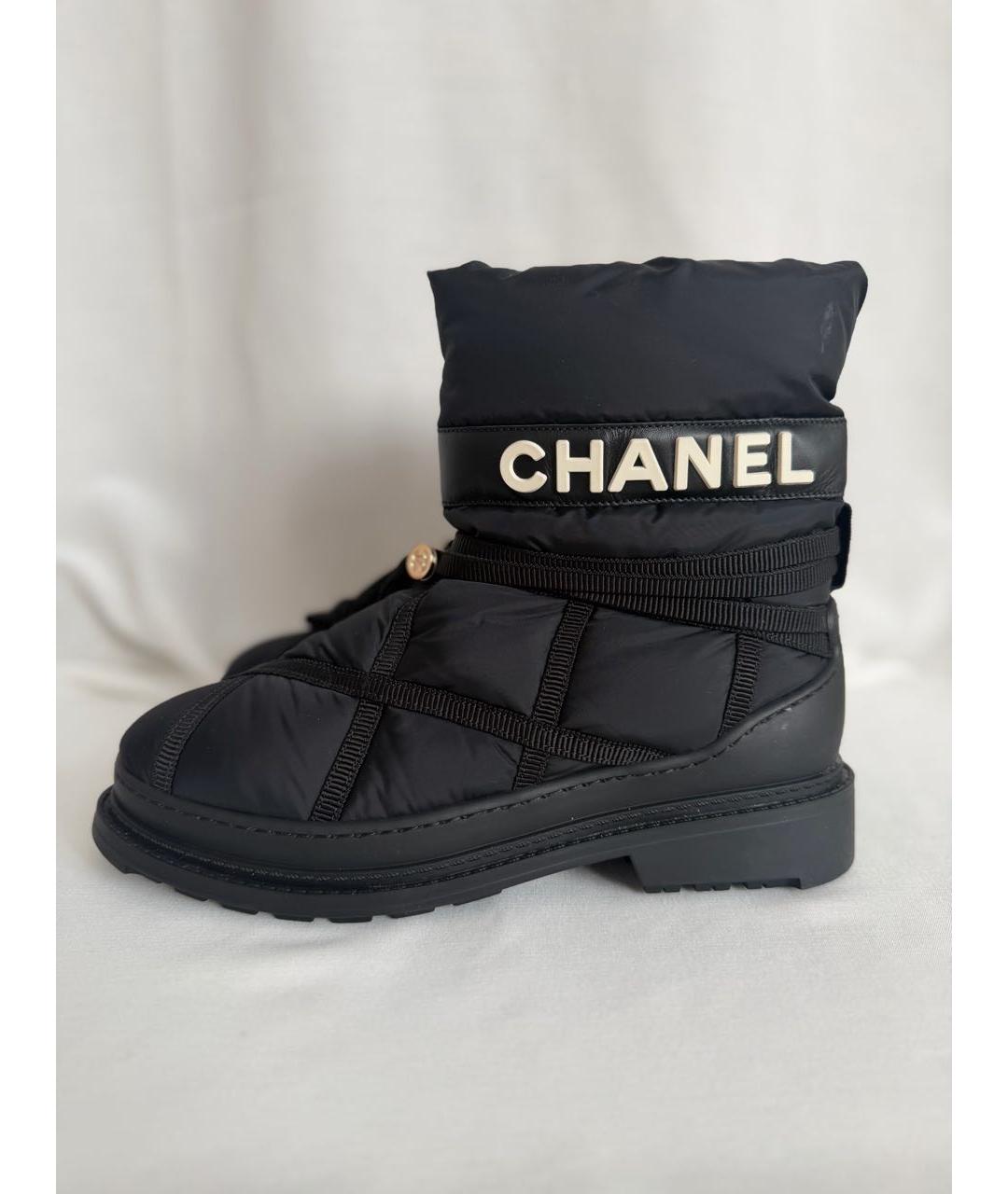 CHANEL Черные текстильные полусапоги, фото 3